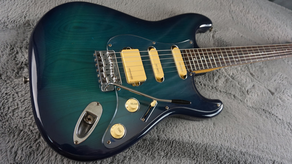 Fernandes “The Function” ST-45C MIJ Electric Guitar Blue Burst Flame Top w/ Fernandes Hard Case