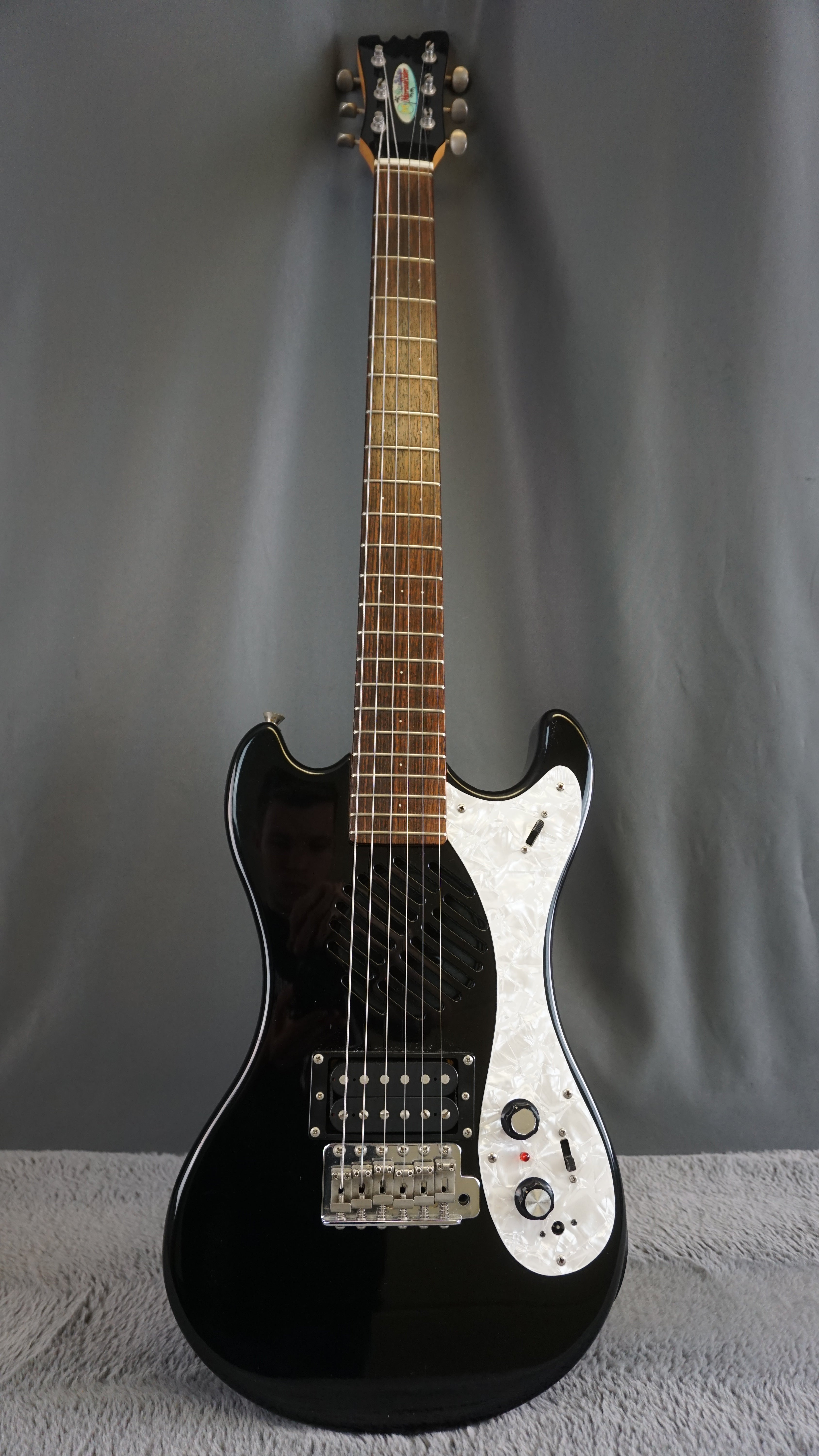 Marine Rider Mosrite Ventures Model with Built In Amp Black