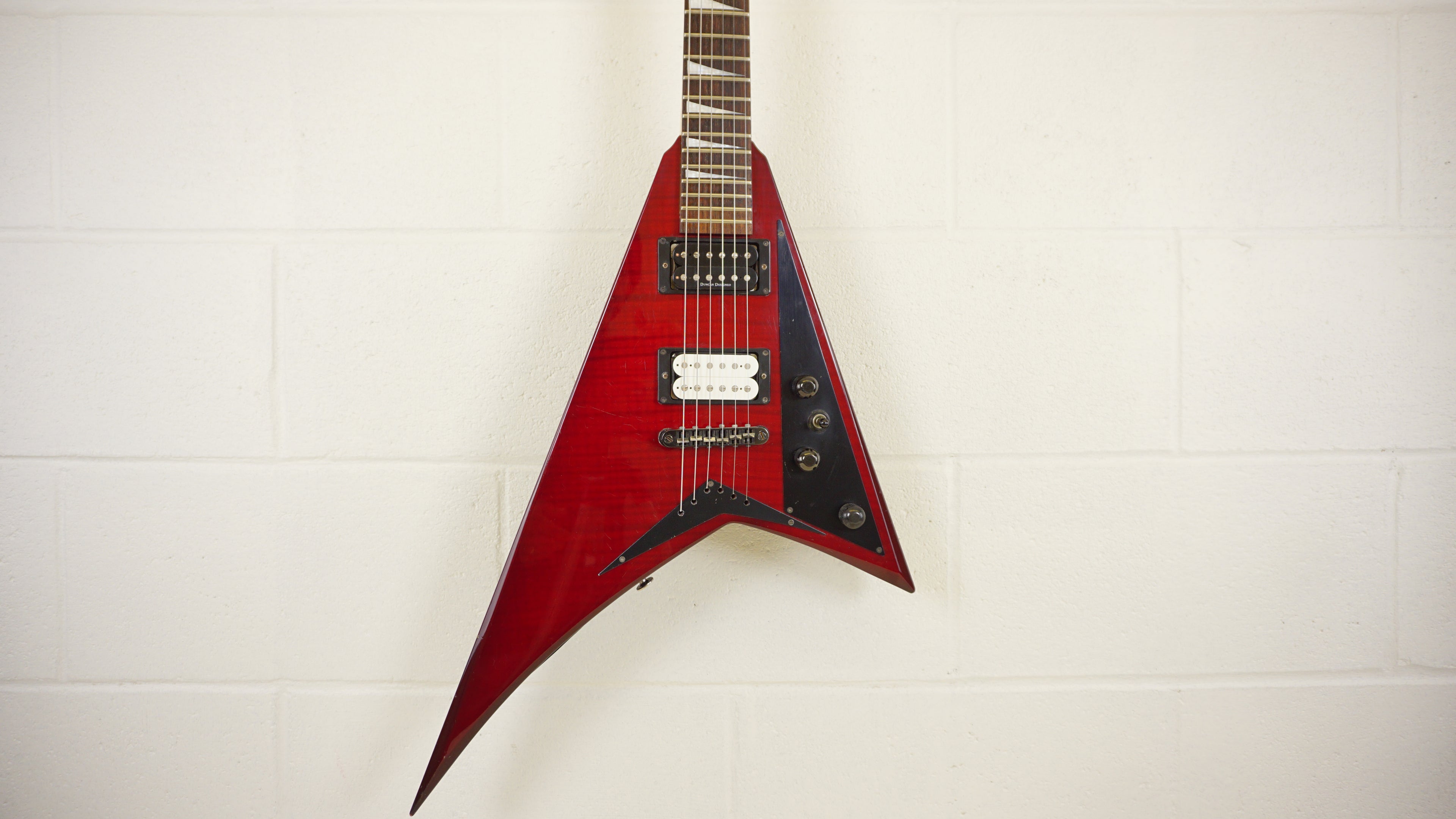 1998 Grover Jackson RR-CU50Q Rhoads Transparent Red Quilt MIJ w/ Jackson Hard Case