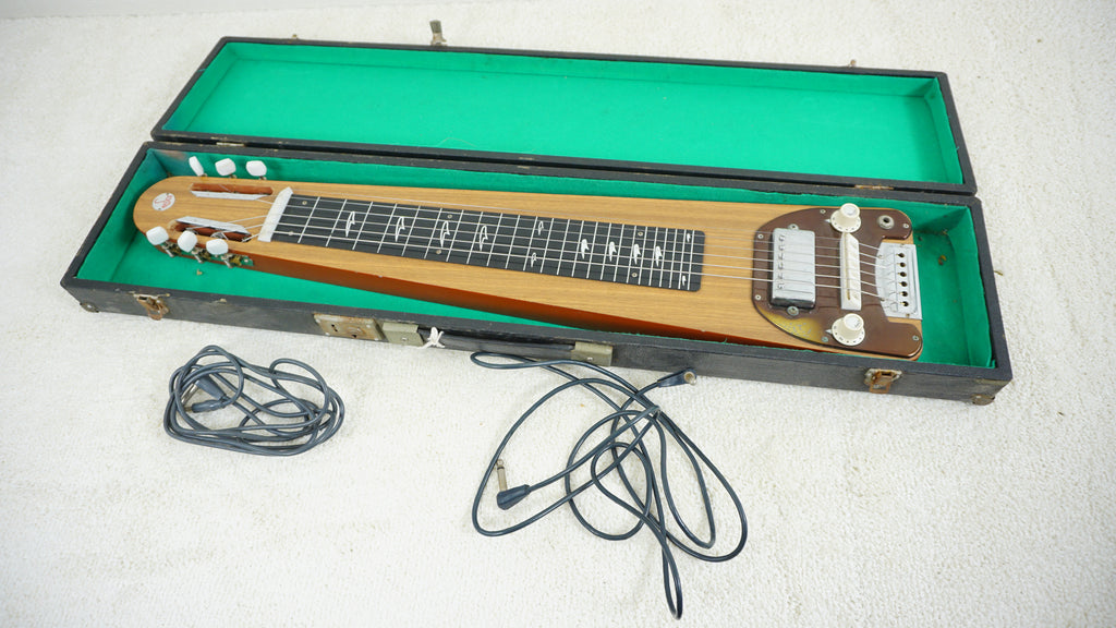 Vintage Teisco Electric Lap Steel Guitar Japan w/ Original Hard Case & Cable