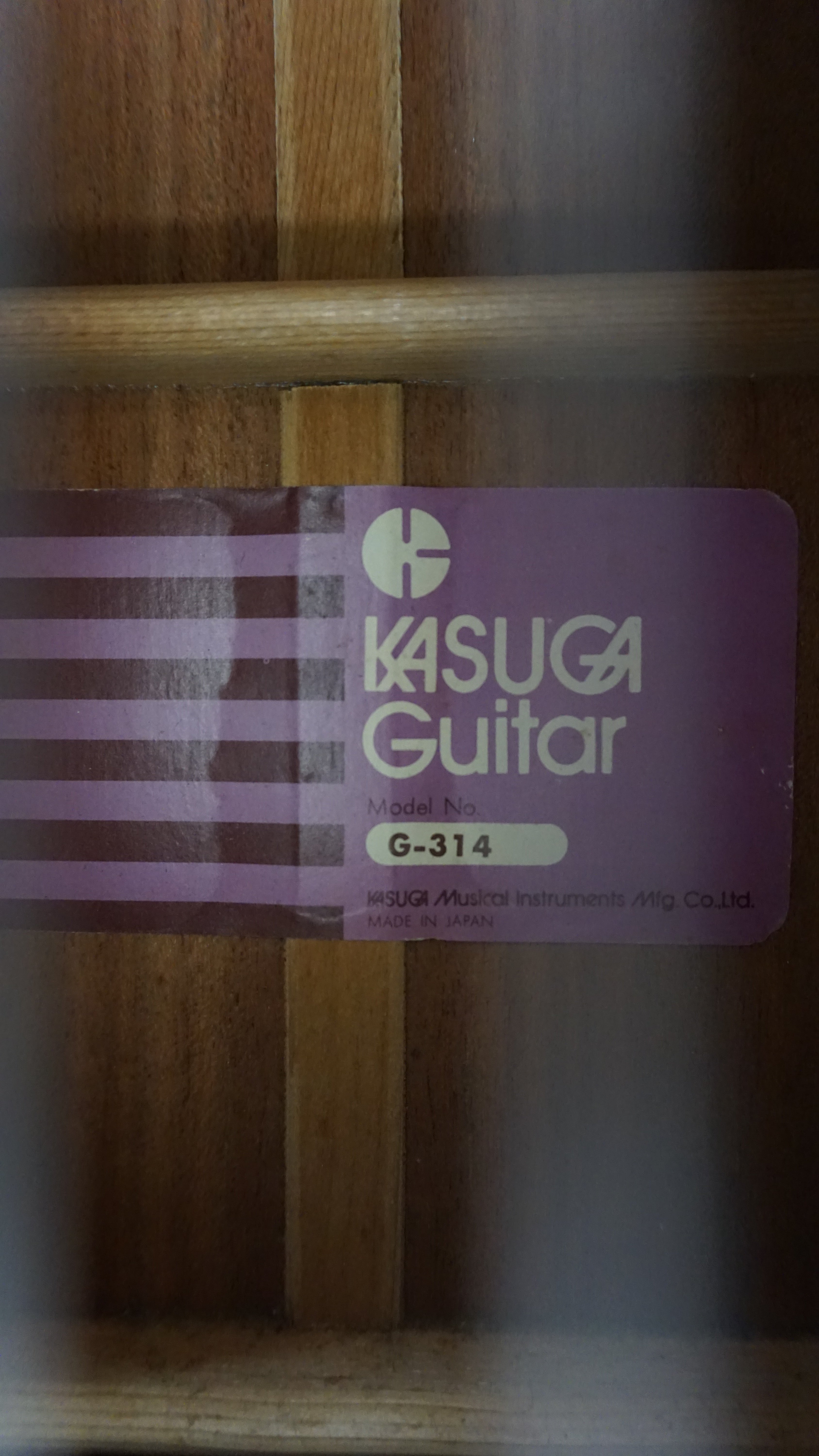 Kasuga G-314 Classical Acoustic Guitar Made in Japan w/ Hard Case