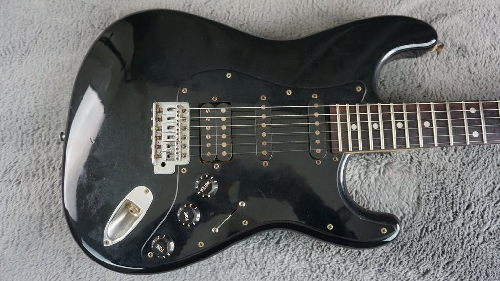 Greco Super Power HSS Strat Style MIJ Electric Guitar Black 1980s Japan