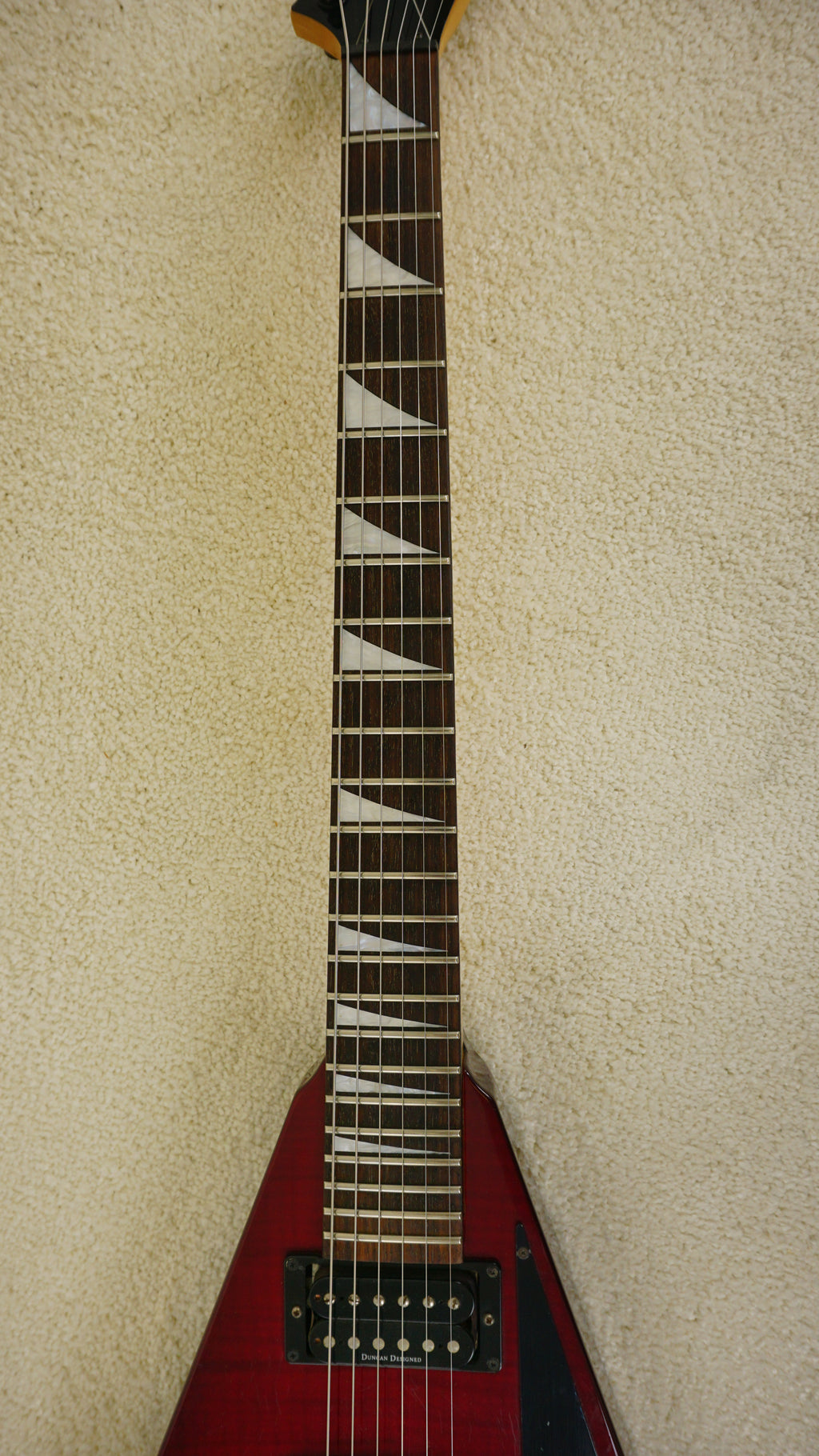 1998 Grover Jackson RR-CU50Q Rhoads Transparent Red Quilt MIJ w/ Jackson Hard Case