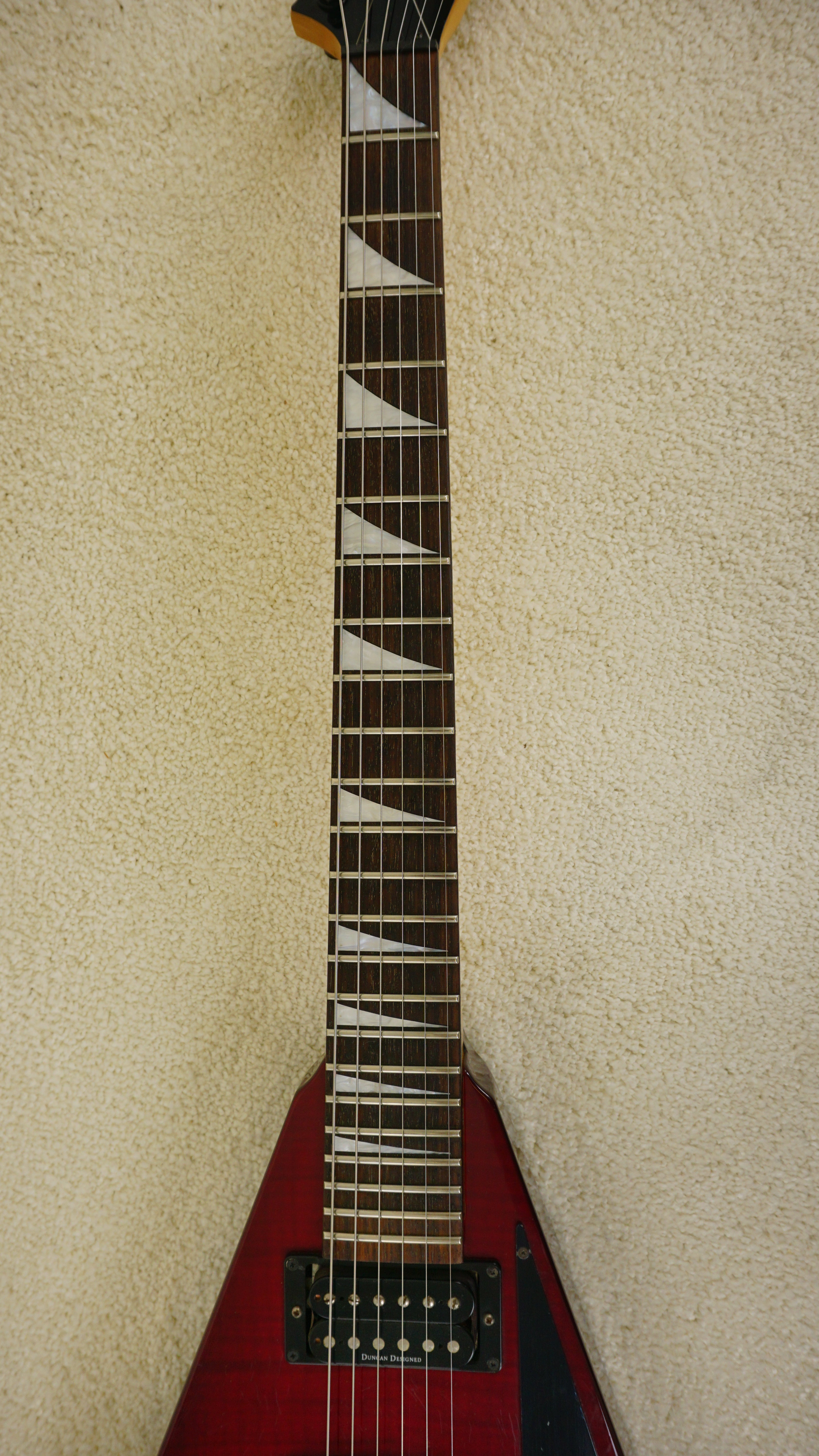 1998 Grover Jackson RR-CU50Q Rhoads Transparent Red Quilt MIJ w/ Jackson Hard Case