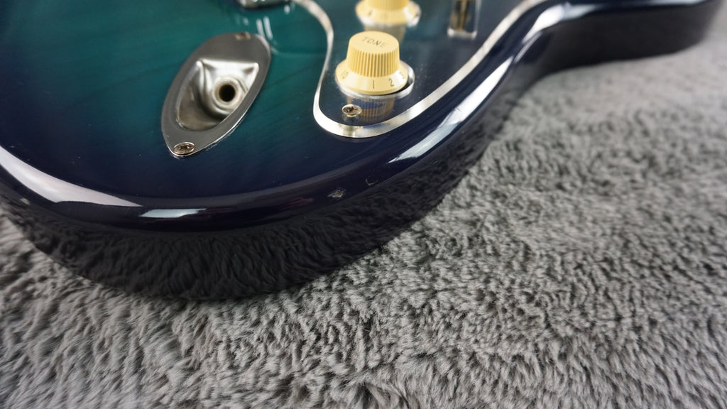 Fernandes “The Function” ST-45C MIJ Electric Guitar Blue Burst Flame Top w/ Fernandes Hard Case