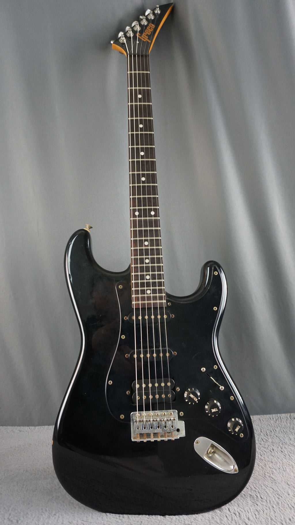 Greco Super Power HSS Strat Style MIJ Electric Guitar Black 1980s Japan