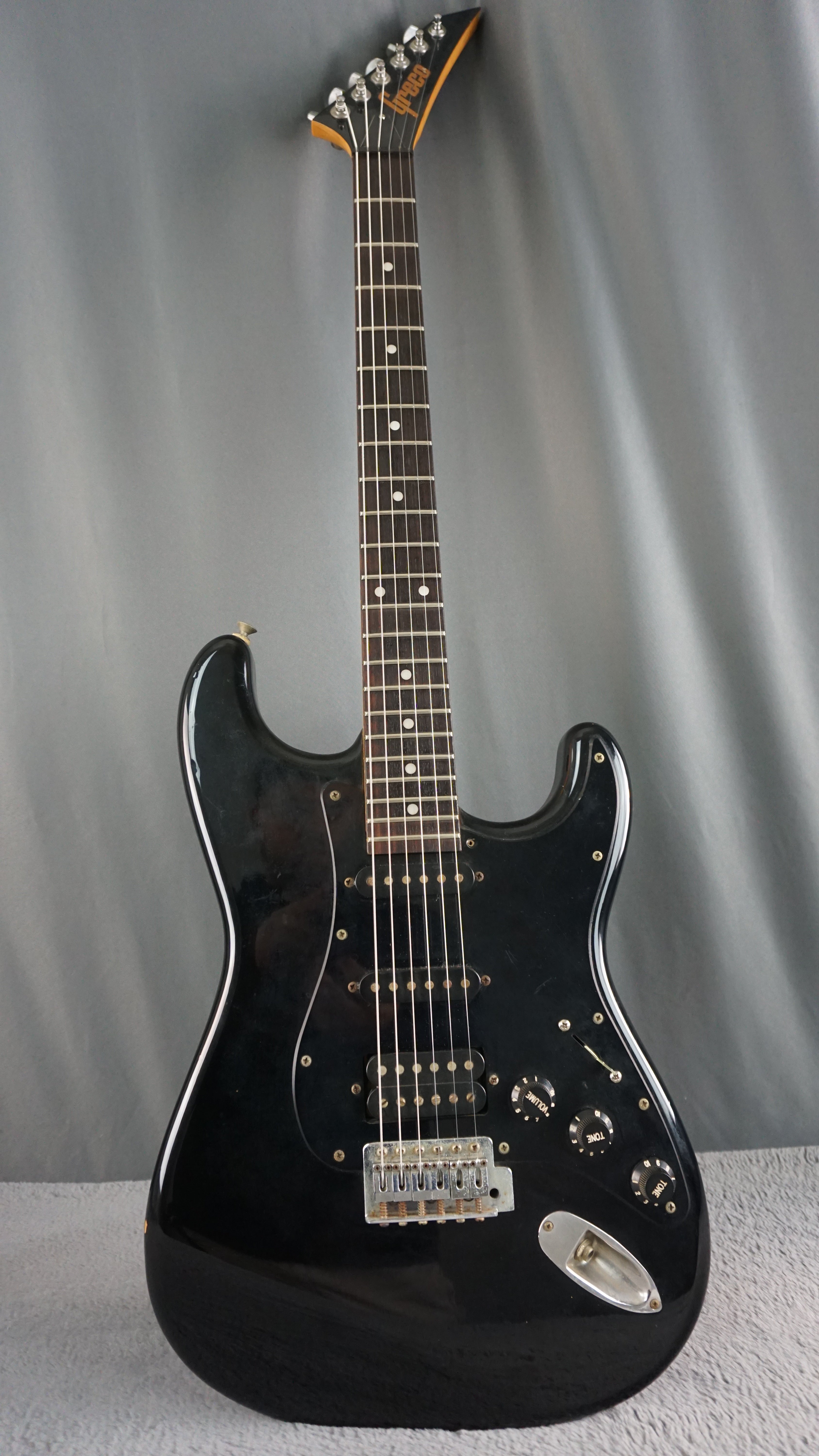 Greco Super Power HSS Strat Style MIJ Electric Guitar Black 1980s Japan