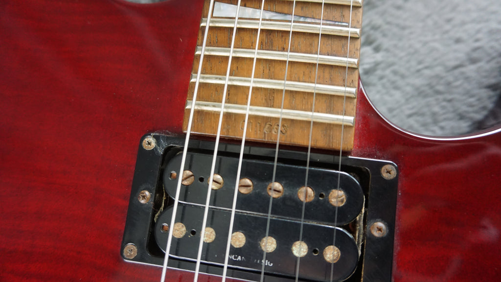 Grover Jackson SL-C.U.90HH Soloist MIJ Electric Guitar Transparent Red Flame