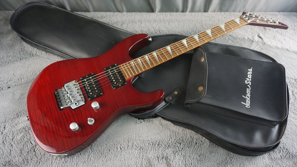 Grover Jackson SL-C.U.90HH Soloist MIJ Electric Guitar Transparent Red Flame