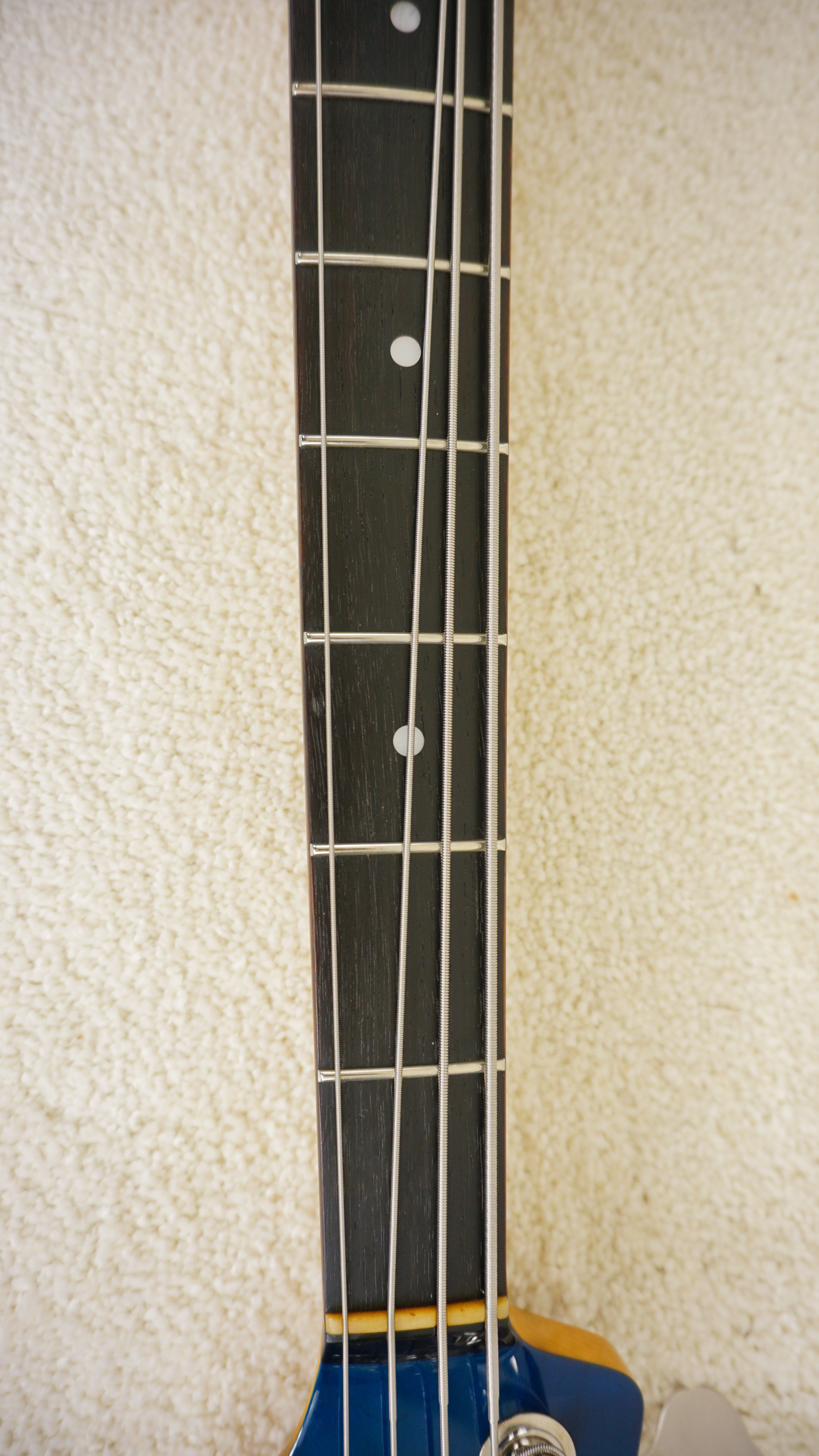 Fender Japan Jazz Bass 62 Reissue PJ Pickups - Badass Bridge - Translucent Blue - Matching Headstock