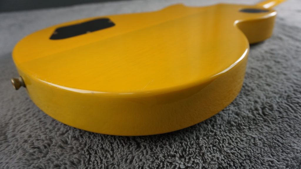 Blitz by Aria Pro II Leopard Transparent TV Yellow Single Cut P90 MIJ