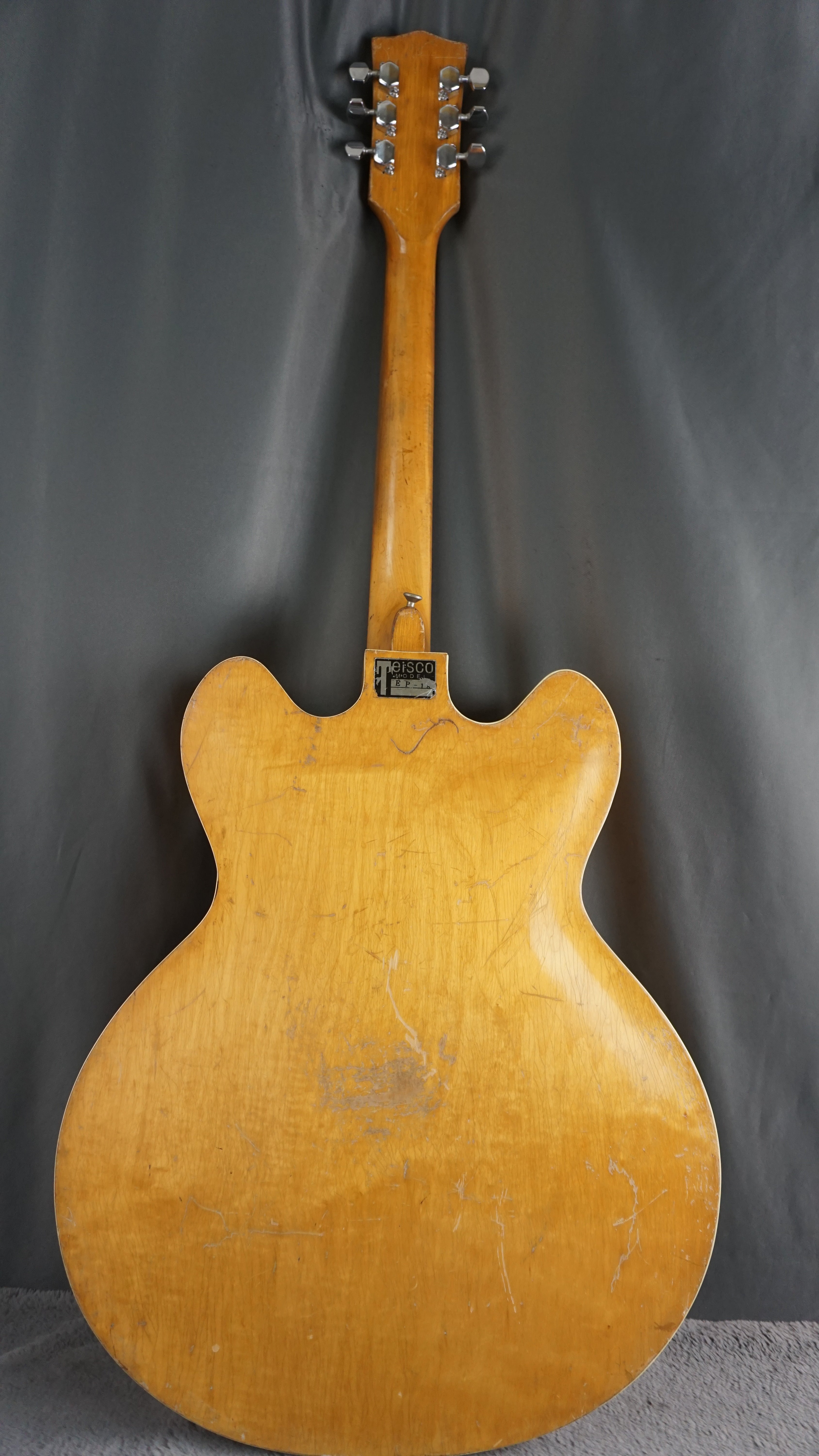 1960s Teisco EP-18 Triple Pickup Hollowbody Japan Vintage Electric Guitar Natural