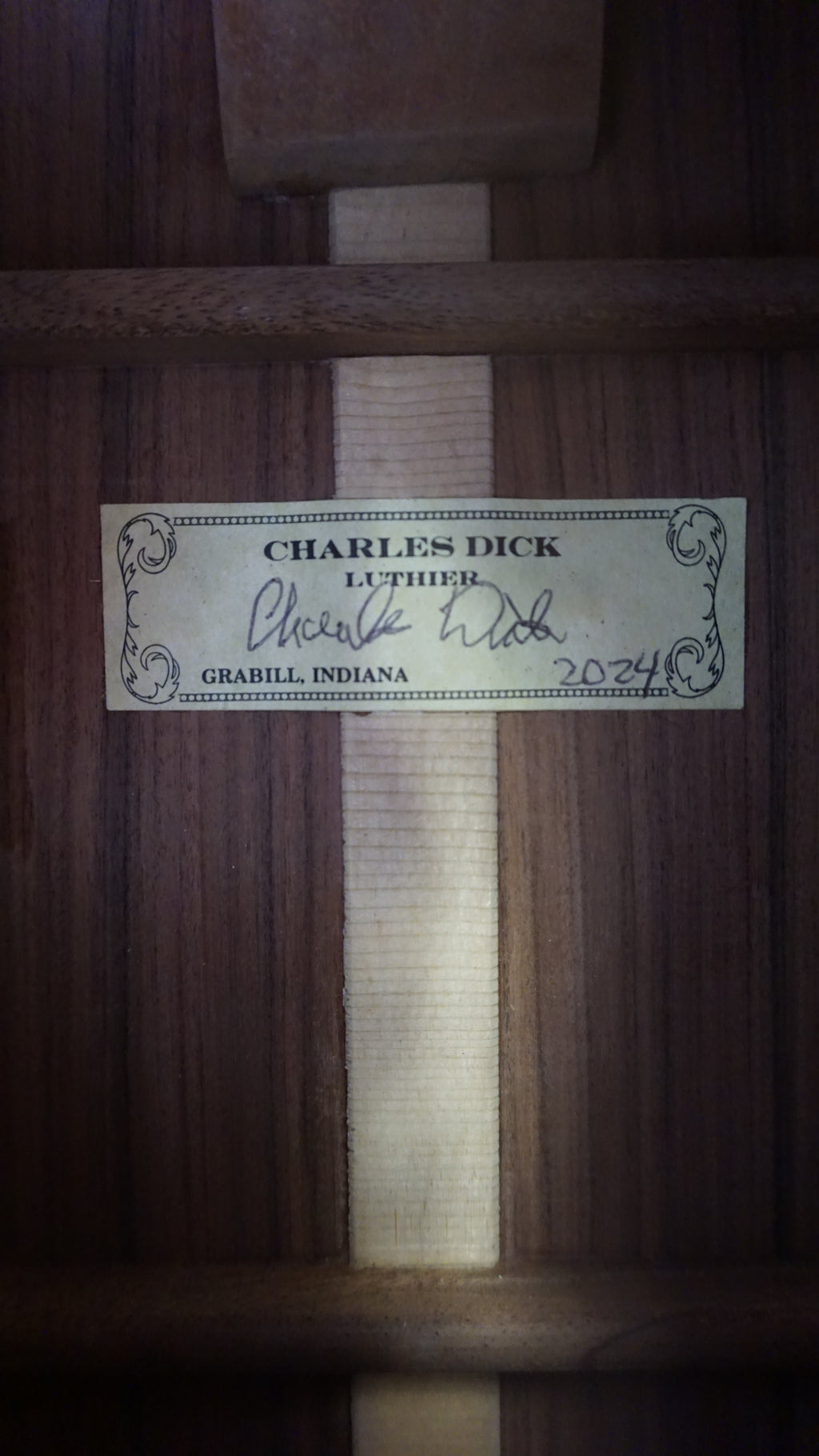 Charles Dick Parlor 2024 - Sitka Spruce/East Indian Rosewood - X Braced