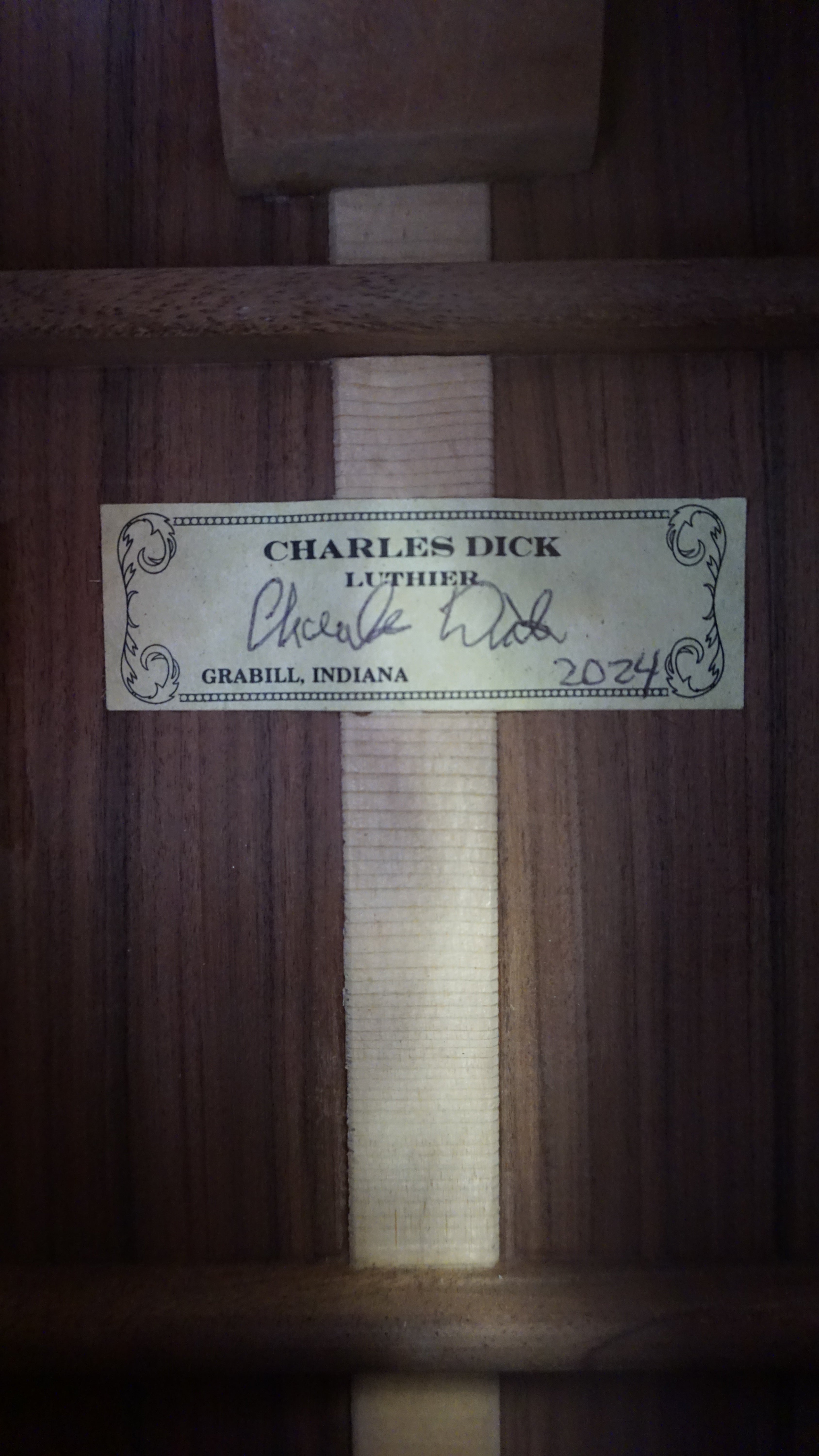 Charles Dick Parlor 2024 - Sitka Spruce/East Indian Rosewood - X Braced