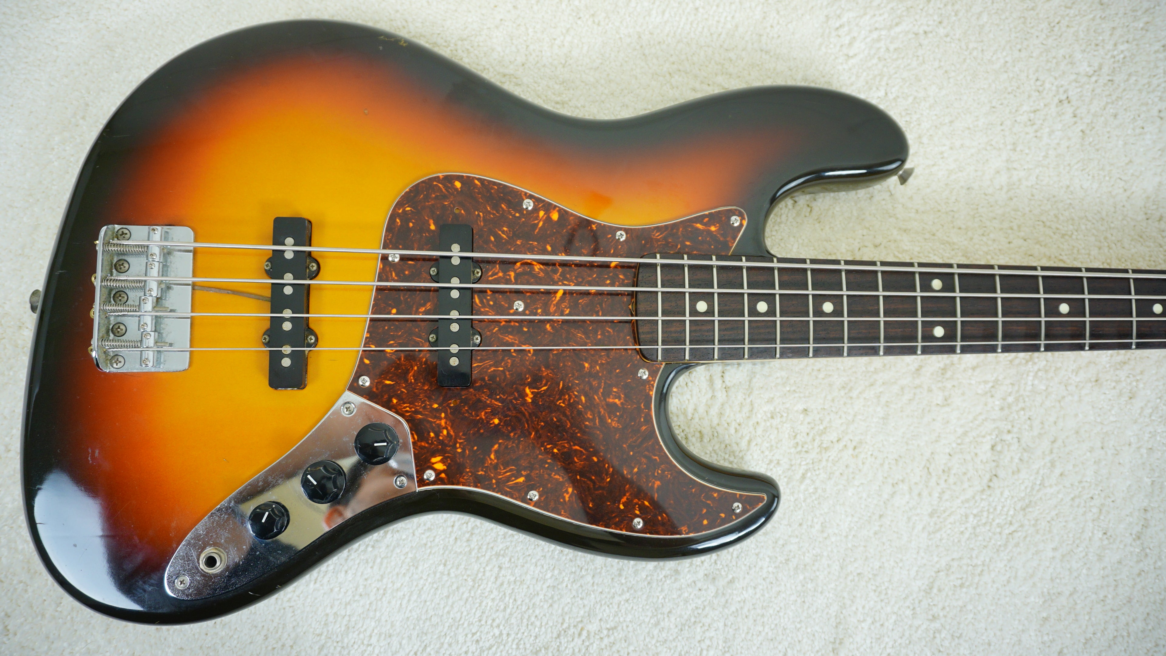 1993 Squier Silver Series Jazz Bass MIJ 3-Tone Sunburst Fujigen Japan