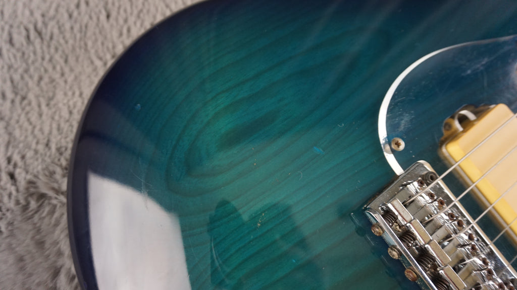 Fernandes “The Function” ST-45C MIJ Electric Guitar Blue Burst Flame Top w/ Fernandes Hard Case