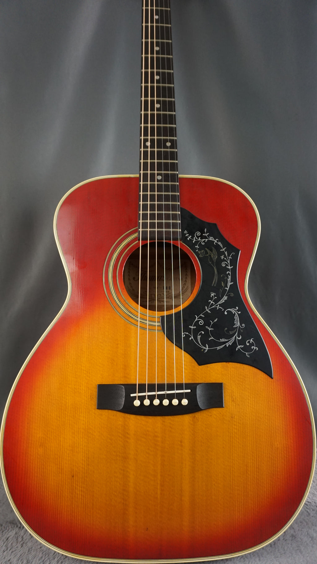 Thomas TM-180 Vintage MIJ Acoustic Guitar Cherry Sunburst w/ Hard Case
