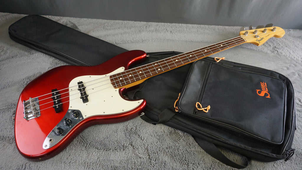 94-95 Fender Japan Jazz Bass Candy Apple Red w/ Gig Bag