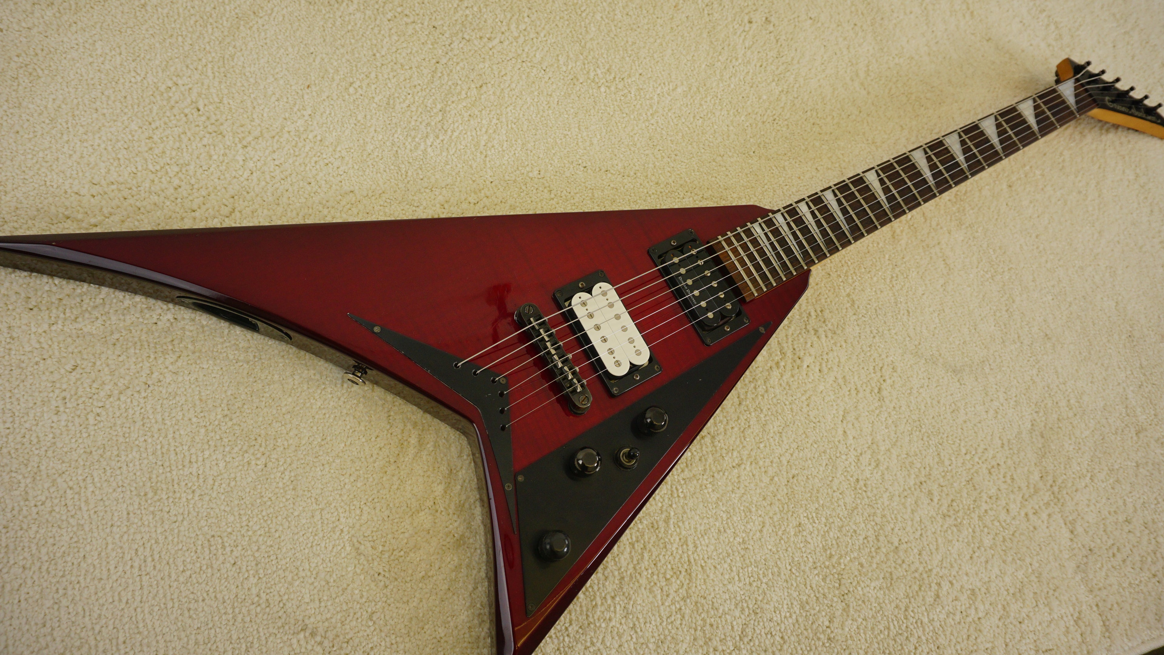 1998 Grover Jackson RR-CU50Q Rhoads Transparent Red Quilt MIJ w/ Jackson Hard Case