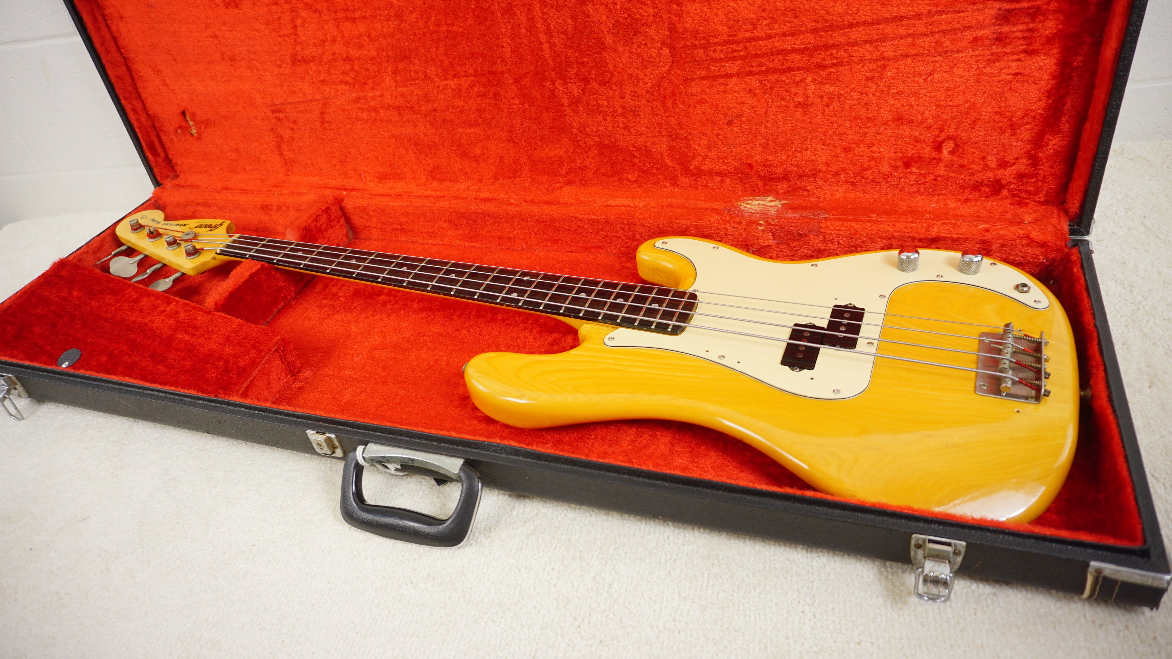 Greco Mercury Bass Vintage MIJ Electric Bass Natural Ash 1978 w/ Hard Case