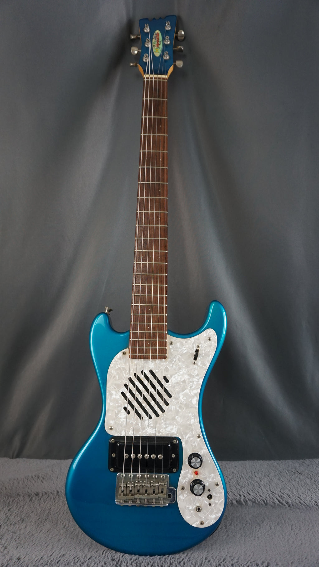 MarineRider Mosrite Ventures Model w/ Built In Amp - Blue