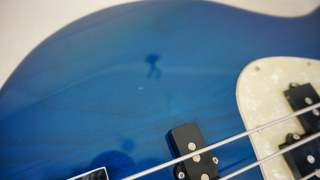 Fender Japan Jazz Bass 62 Reissue PJ Pickups - Badass Bridge - Translucent Blue - Matching Headstock