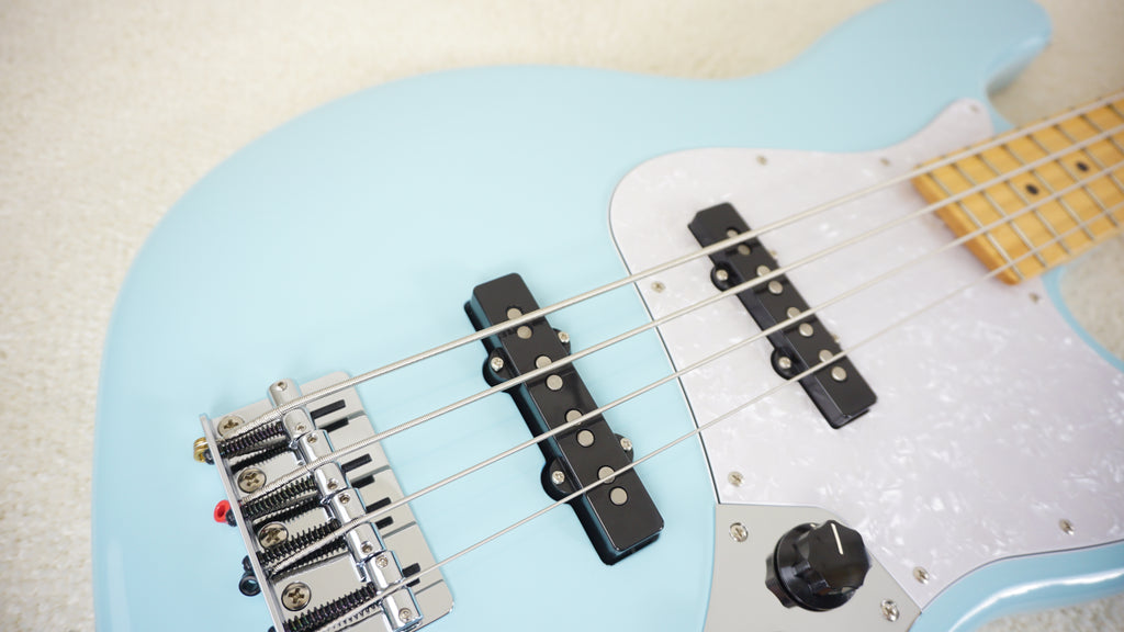 Fender Japan FSR Collection Hybrid II Jazz Bass 2025 - Daphne Blue Matching Headstock