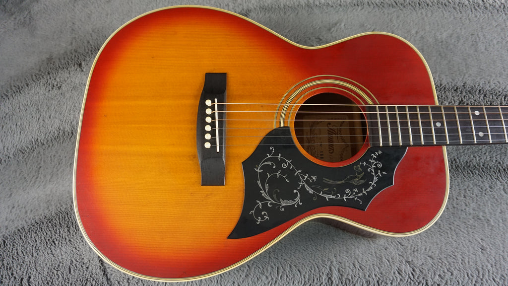 Thomas TM-180 Vintage MIJ Acoustic Guitar Cherry Sunburst w/ Hard Case