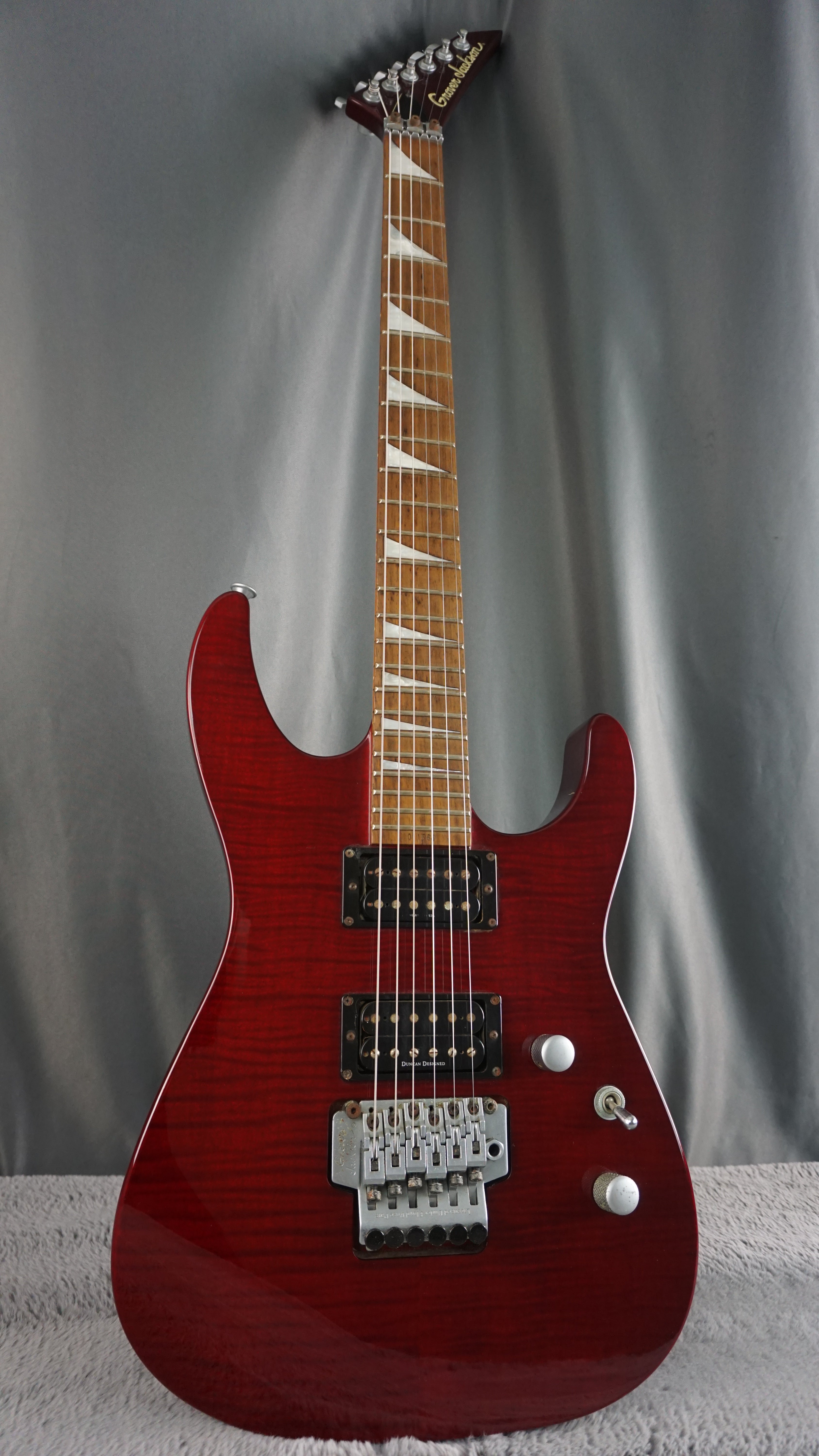 Grover Jackson SL-C.U.90HH Soloist MIJ Electric Guitar Transparent Red Flame