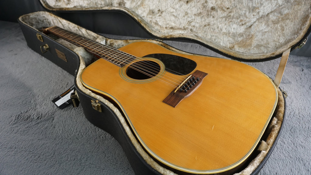 Vintage Jumbo 12-String Acoustic Guitar Japan Made w/ Hard Case