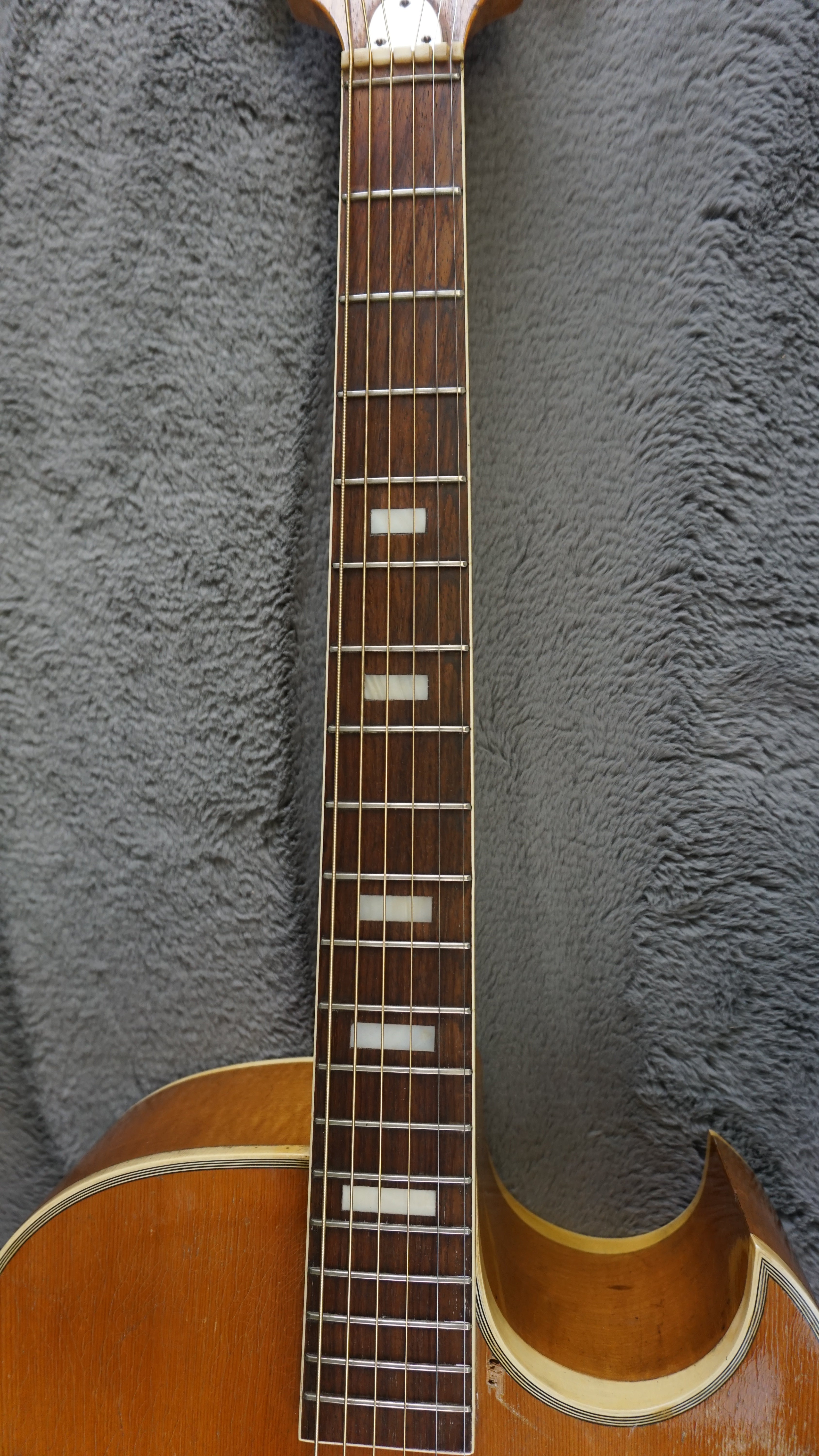 Vintage MIJ Hollow Body Archtop Guitar Natural Finish Japan w/ Restored Hardware