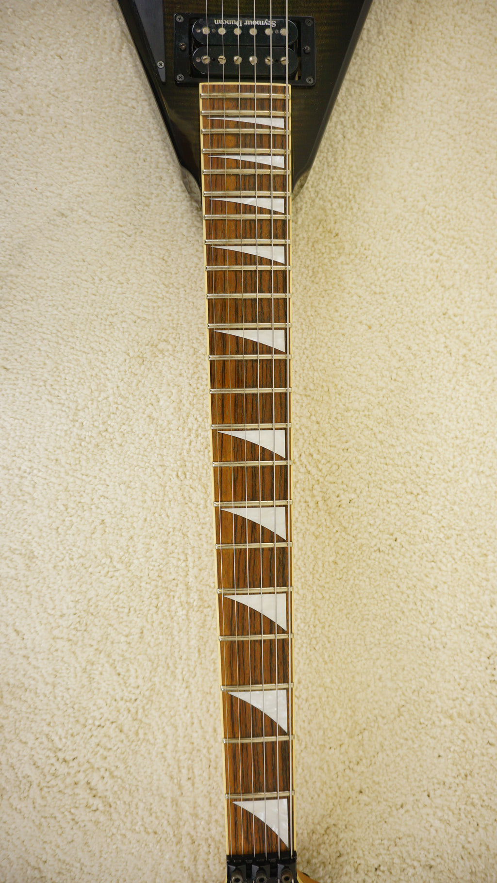 Jackson RR3 Rhoads Made in Japan Transparent Black Flame Top w/ Floyd Rose & Seymour Duncan Pickups