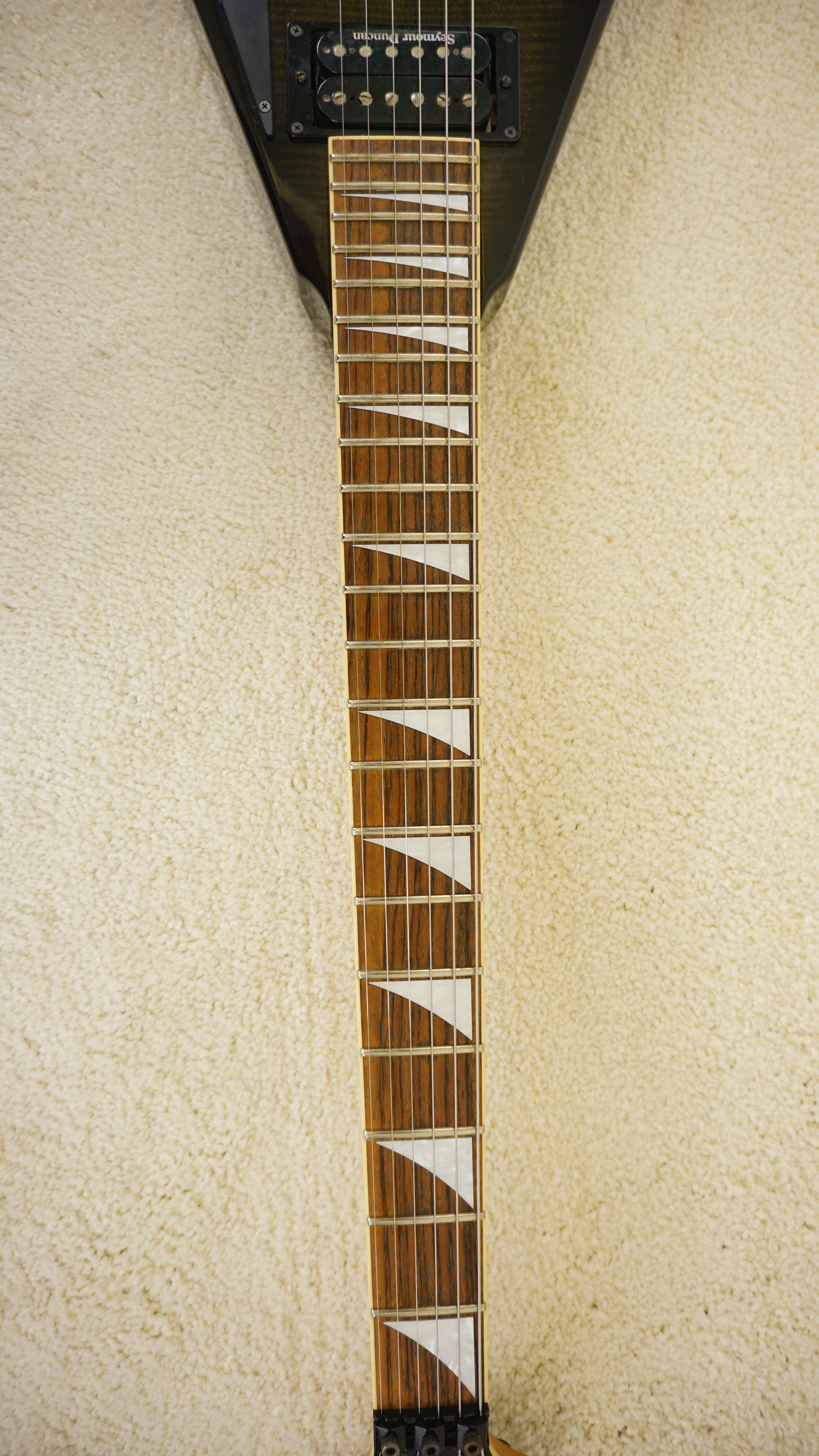 Jackson RR3 Rhoads Made in Japan Transparent Black Flame Top w/ Floyd Rose & Seymour Duncan Pickups
