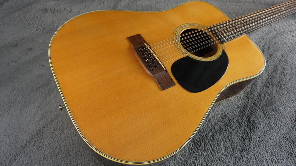 Vintage Jumbo 12-String Acoustic Guitar Japan Made w/ Hard Case