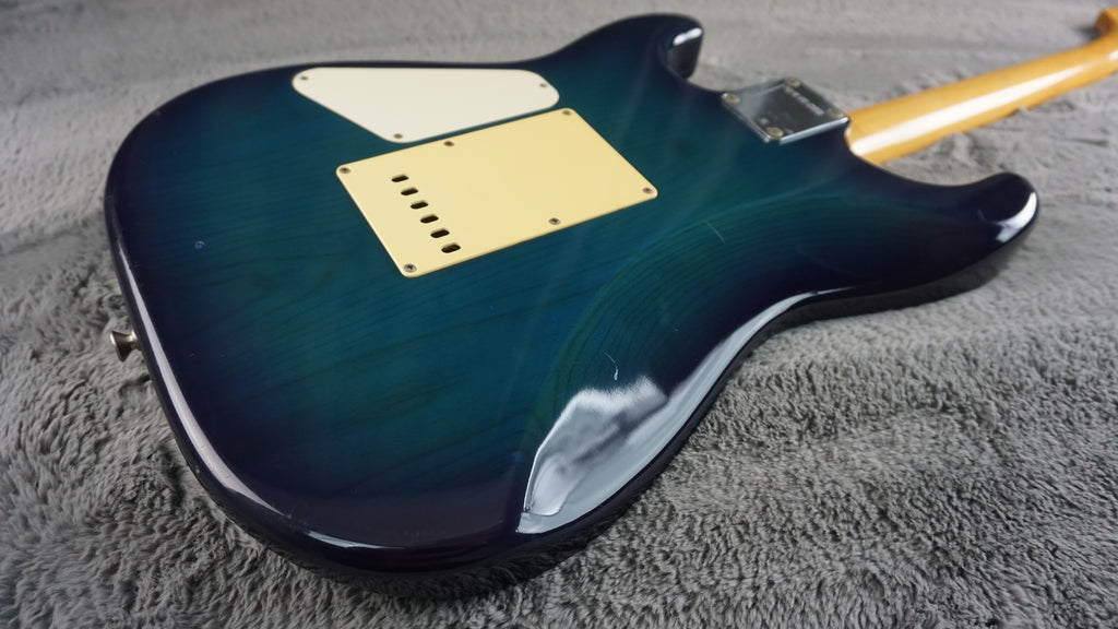 Fernandes “The Function” ST-45C MIJ Electric Guitar Blue Burst Flame Top w/ Fernandes Hard Case