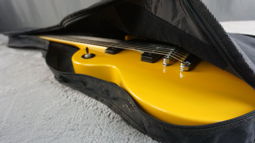 Blitz by Aria Pro II Leopard Transparent TV Yellow Single Cut P90 MIJ