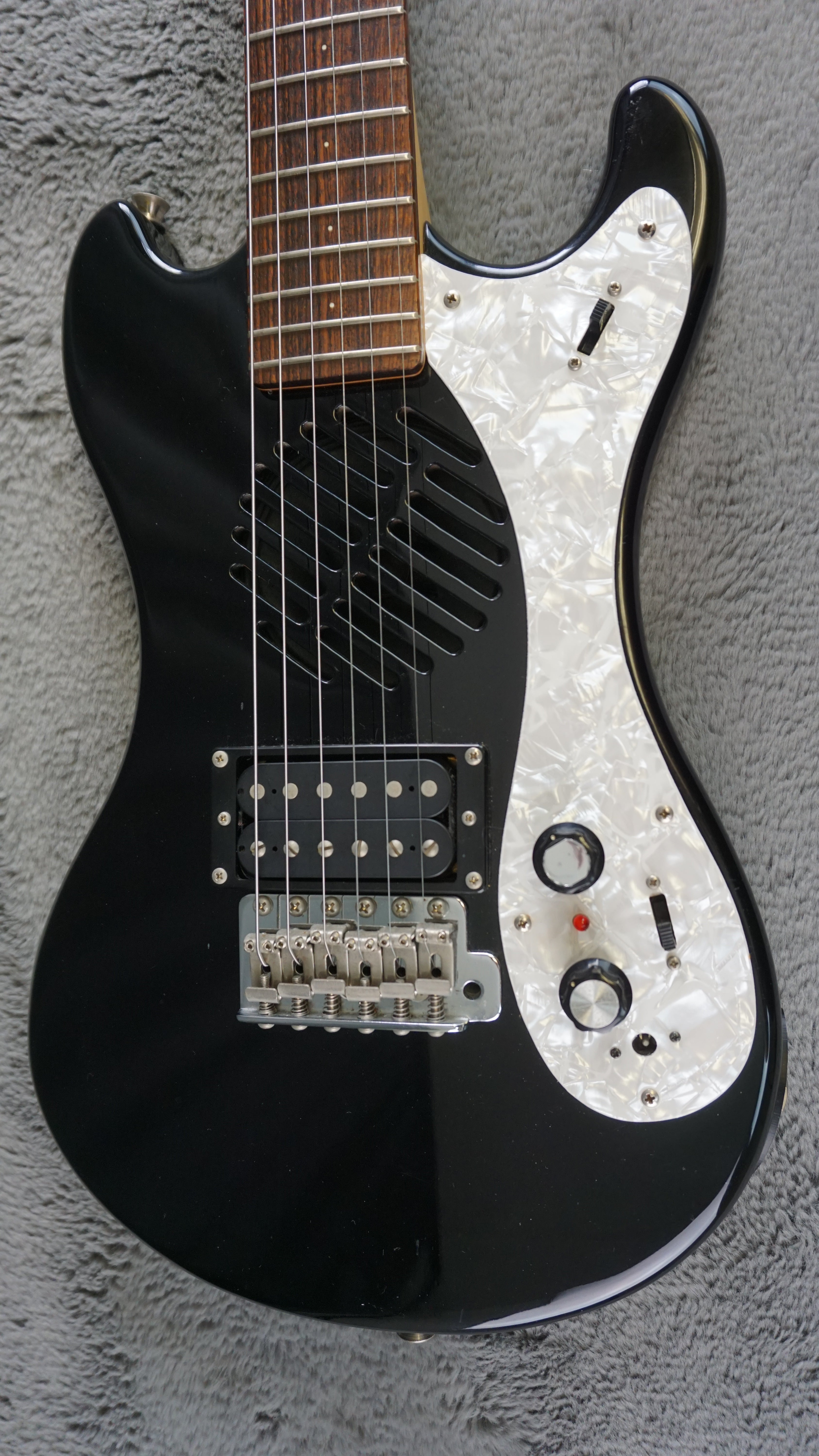 Marine Rider Mosrite Ventures Model with Built In Amp Black