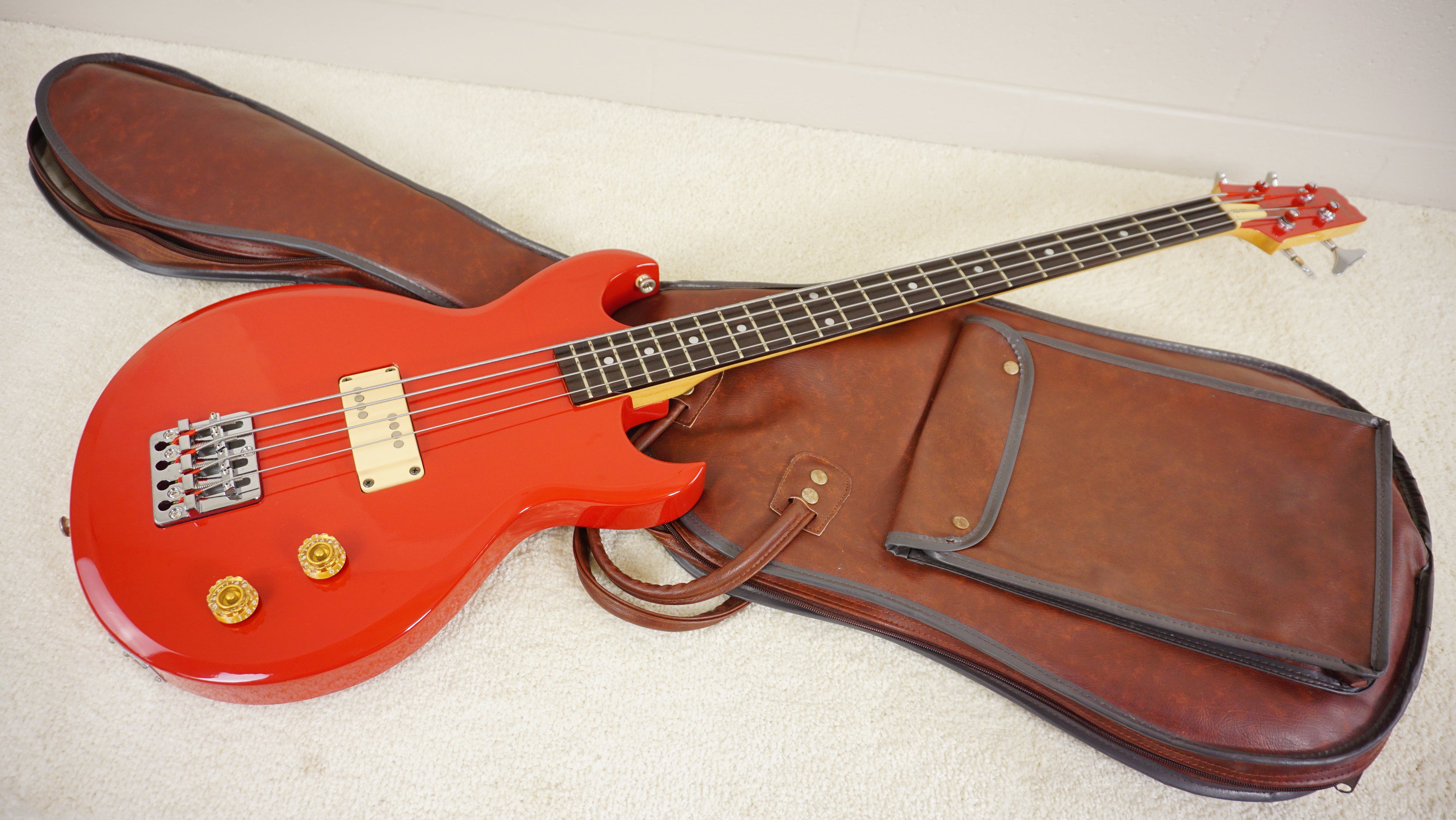 1982 Aria Pro II CSB-380 Cardinal Series Bass Red MIJ
