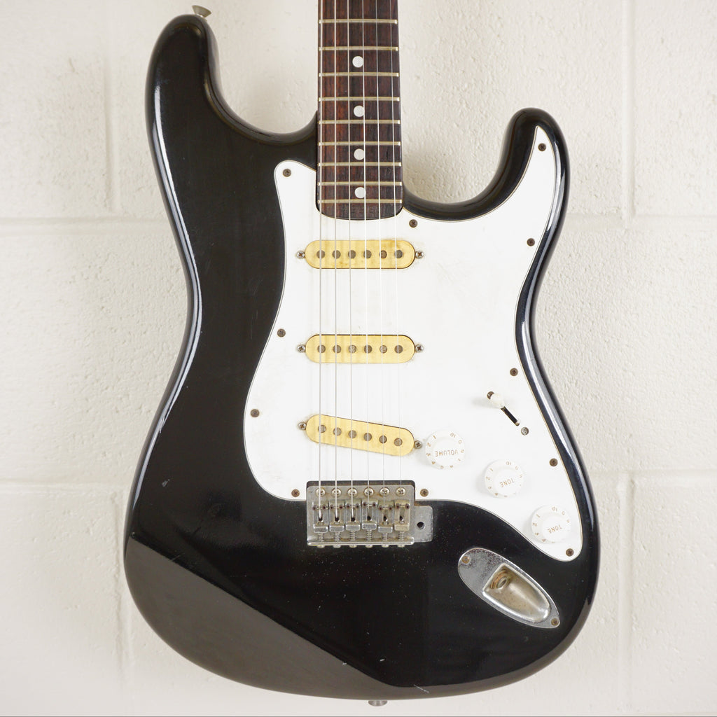 Fernandes Burny Custom Strat Black MIJ Vintage Electric Guitar
