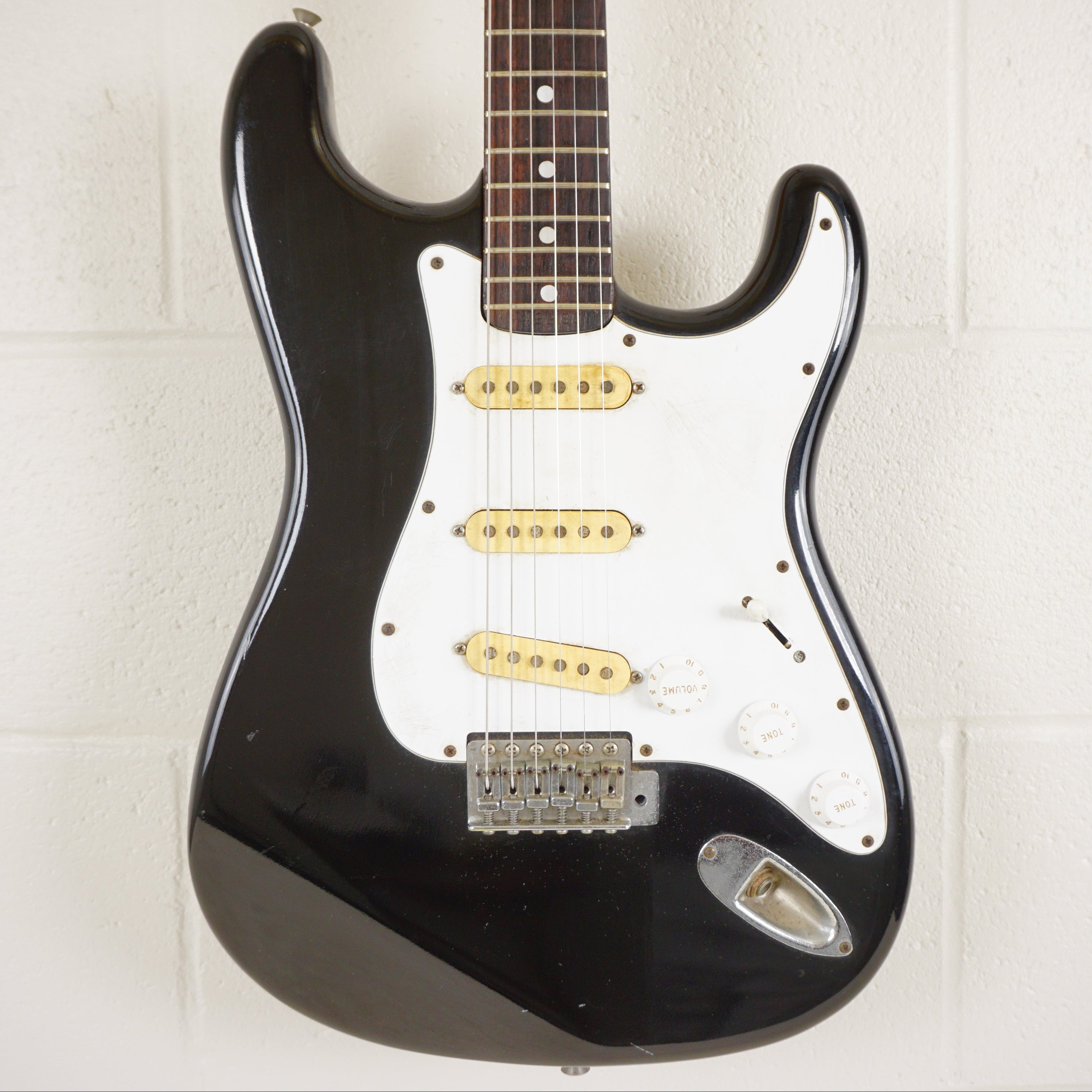 Fernandes Burny Custom Strat Black MIJ Vintage Electric Guitar