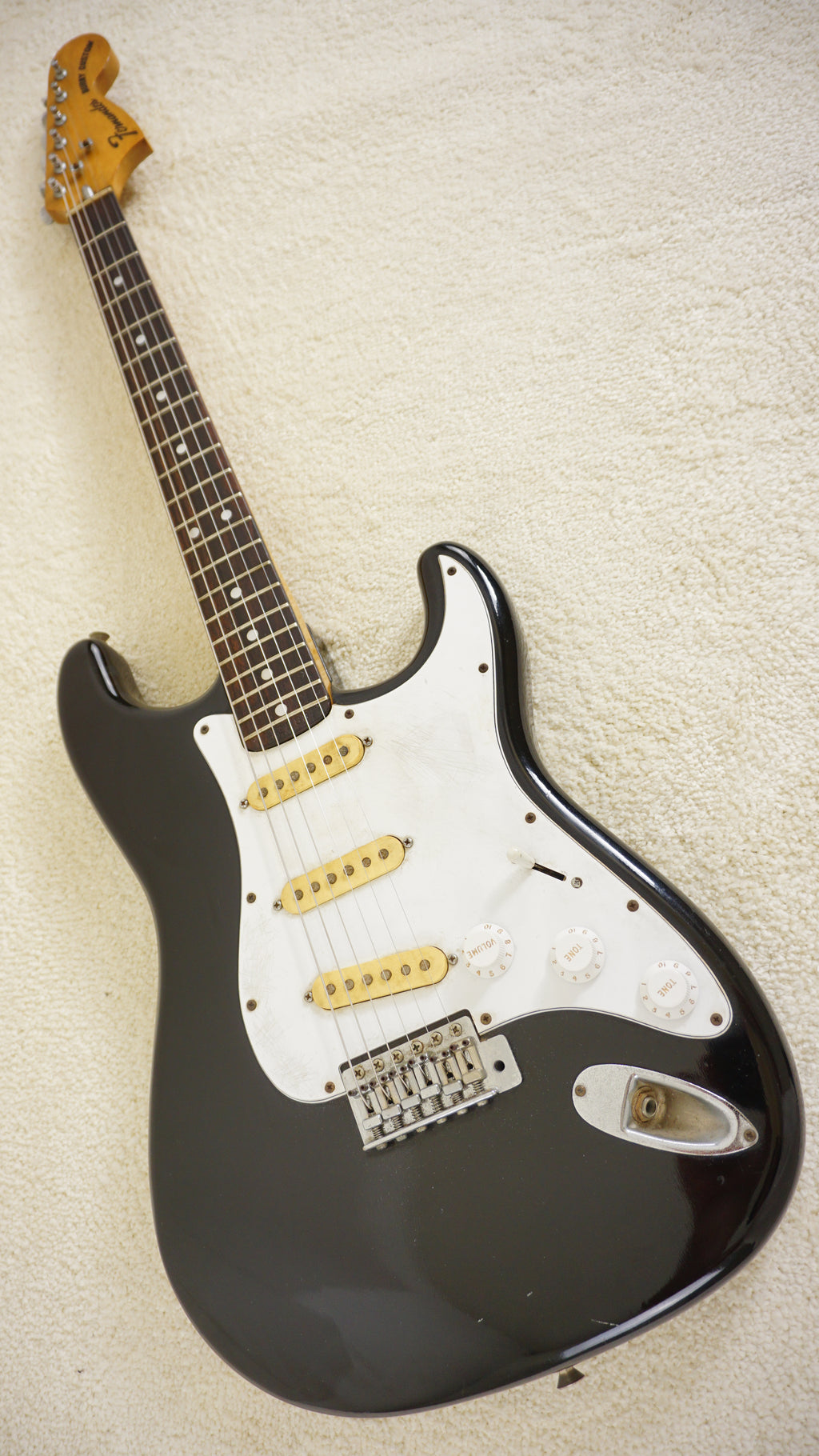 Fernandes Burny Custom Strat Black MIJ Vintage Electric Guitar