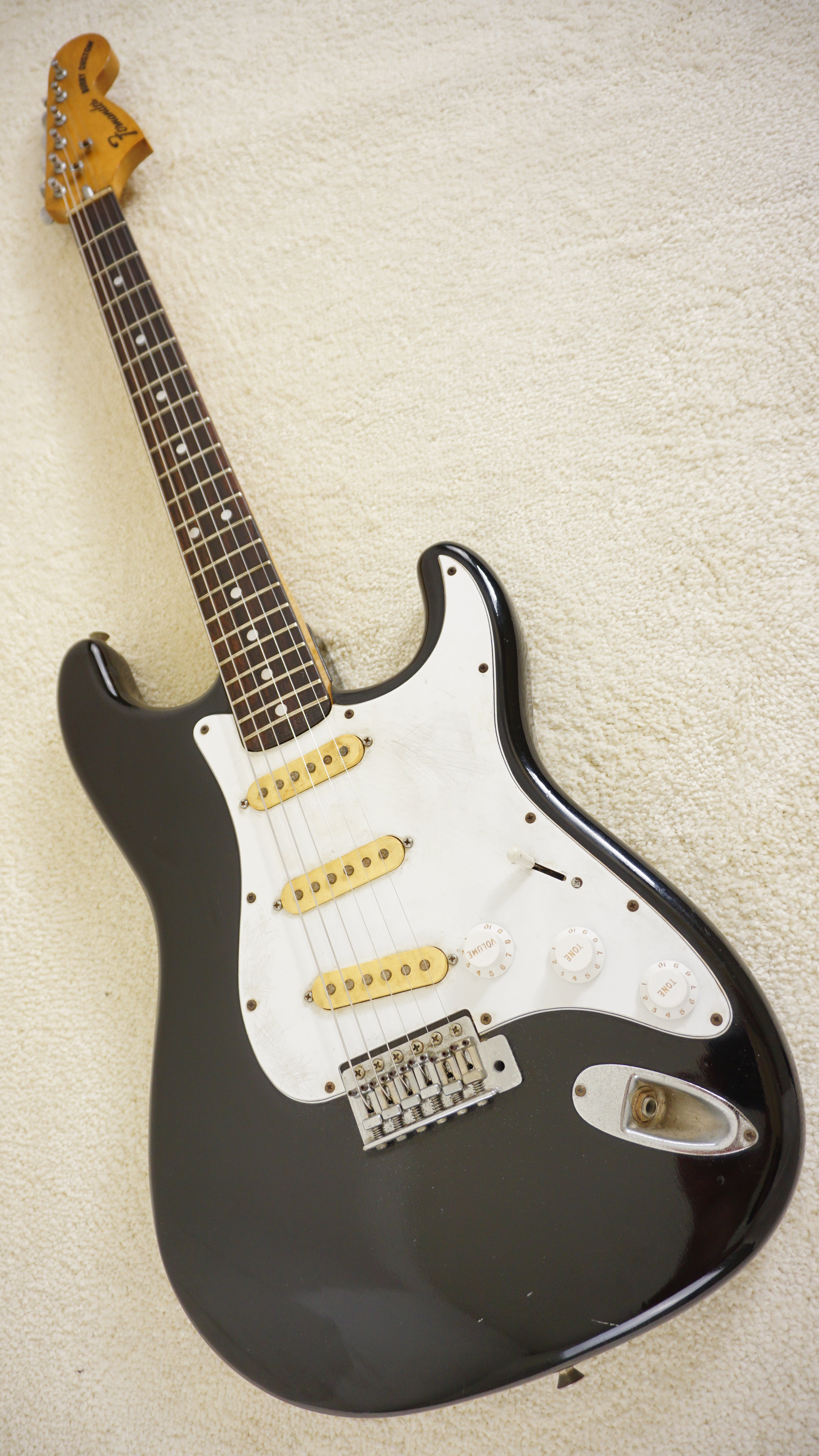 Fernandes Burny Custom Strat Black MIJ Vintage Electric Guitar