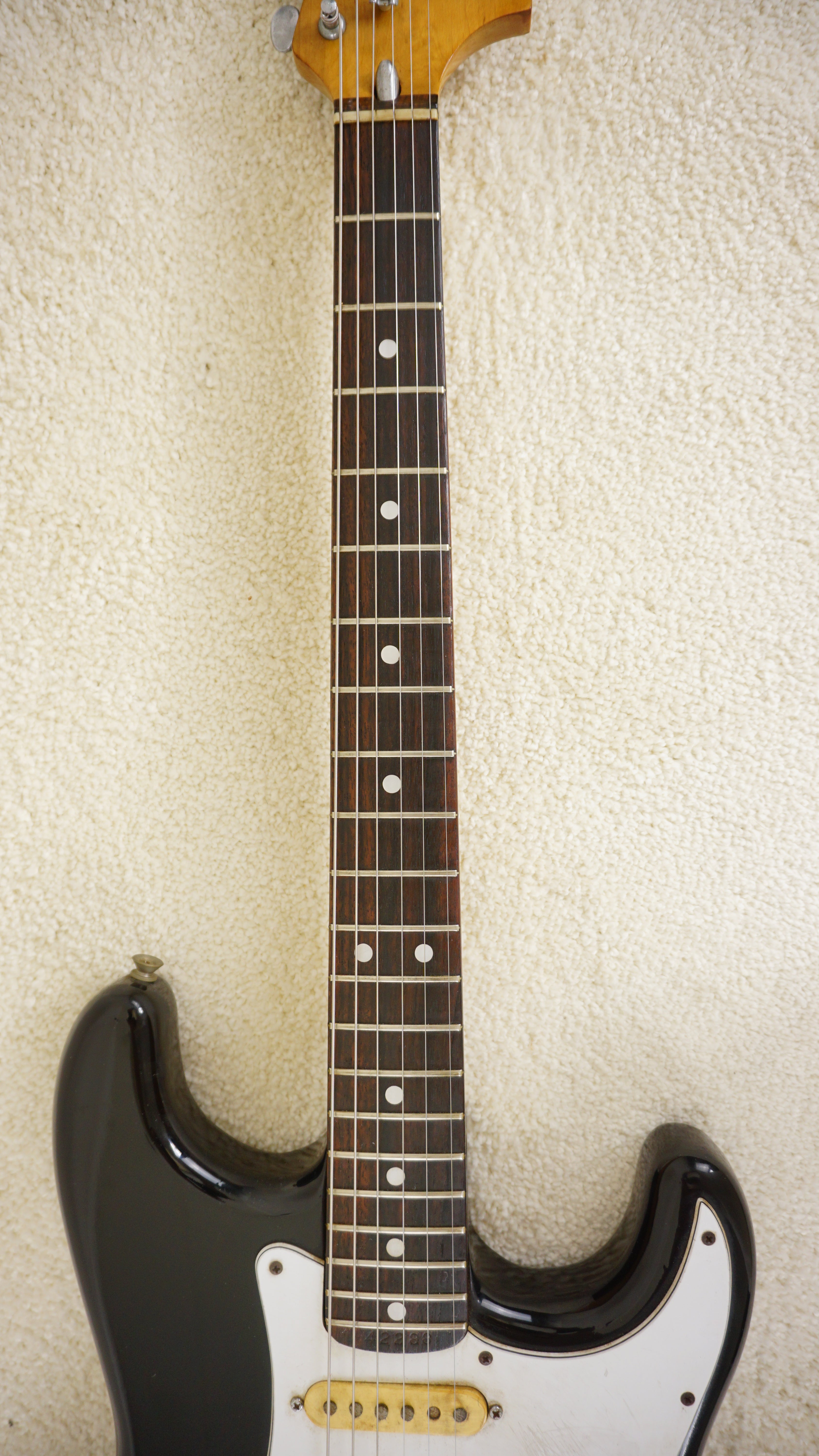 Fernandes Burny Custom Strat Black MIJ Vintage Electric Guitar
