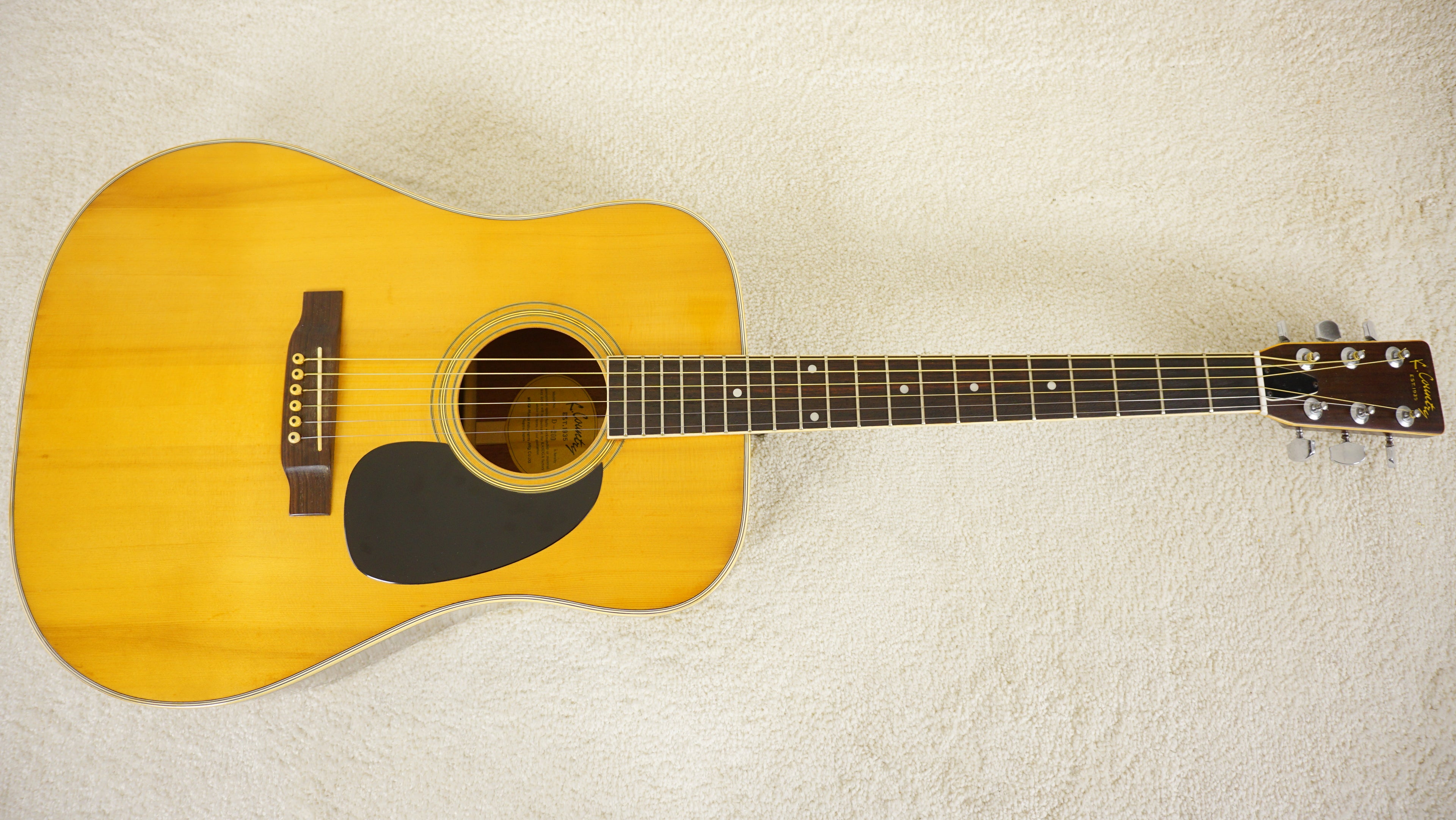 K. Country D-200 MIJ Dreadnought Acoustic Guitar w/ Hard Case Vintage Japan