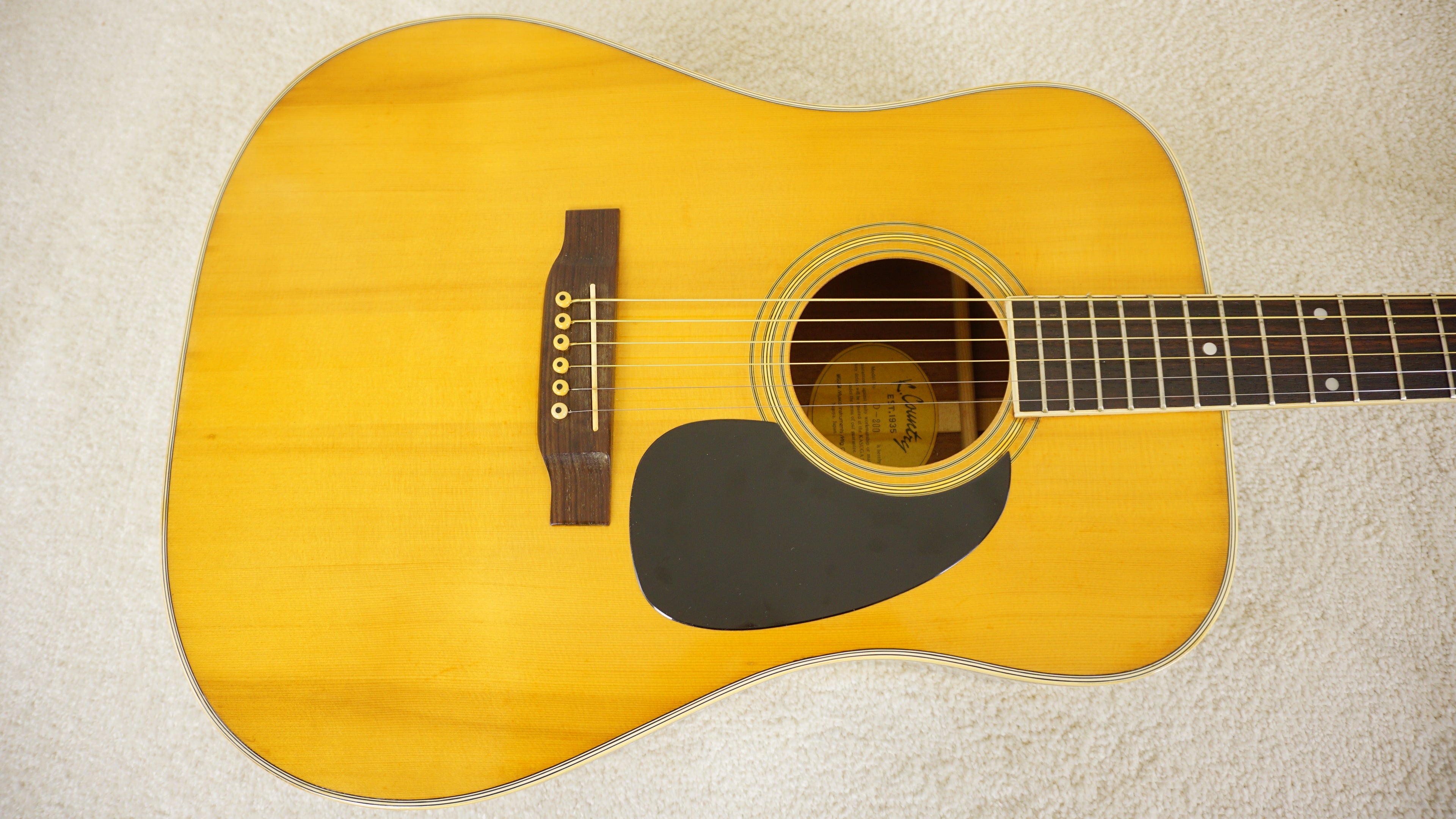 K. Country D-200 MIJ Dreadnought Acoustic Guitar w/ Hard Case Vintage Japan