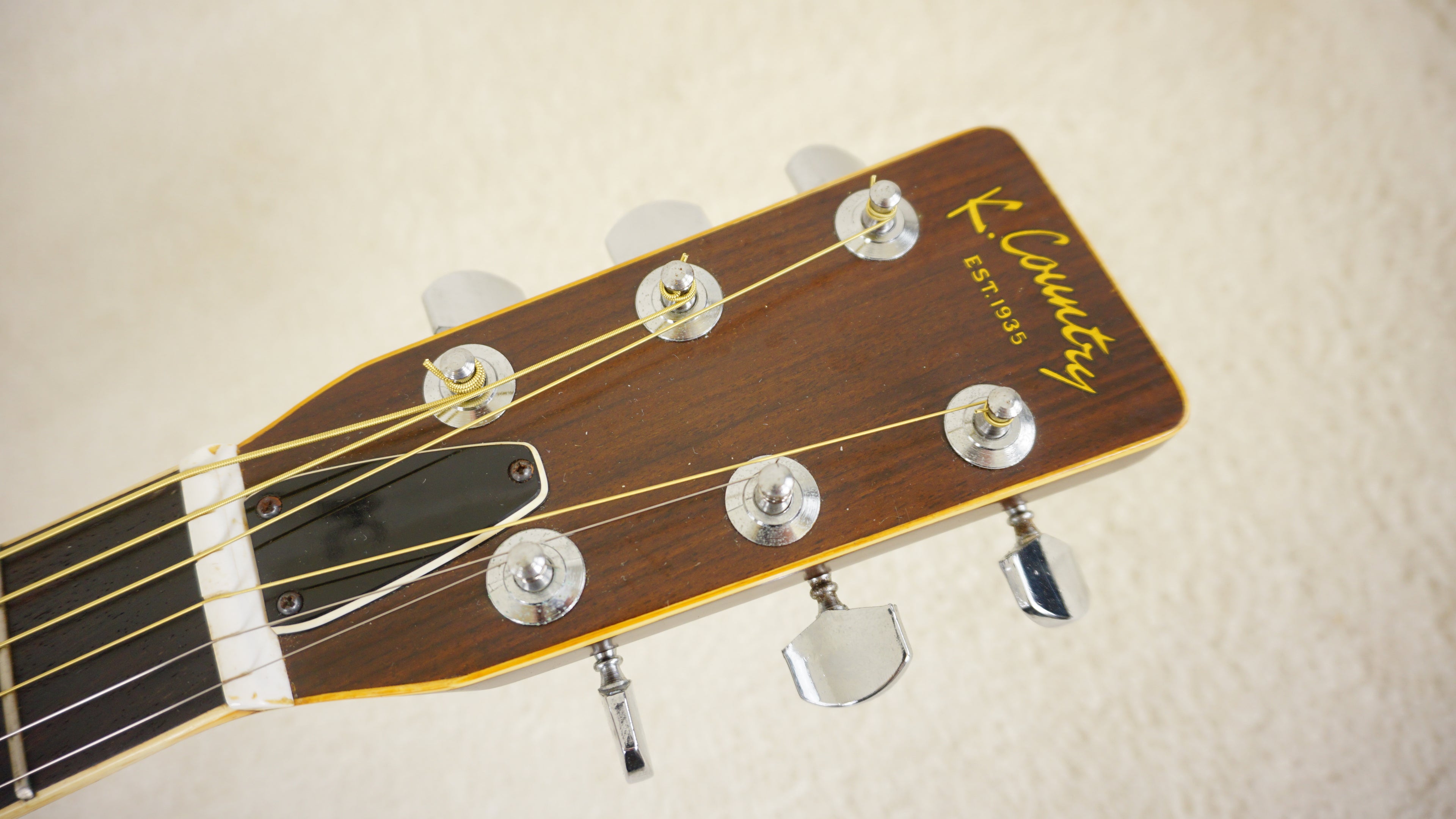 K. Country D-200 MIJ Dreadnought Acoustic Guitar w/ Hard Case Vintage Japan