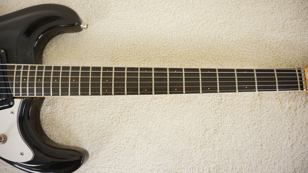 Mosrite Firstman MIJ Black Electric Guitar w/ Vibrato & Hard Case