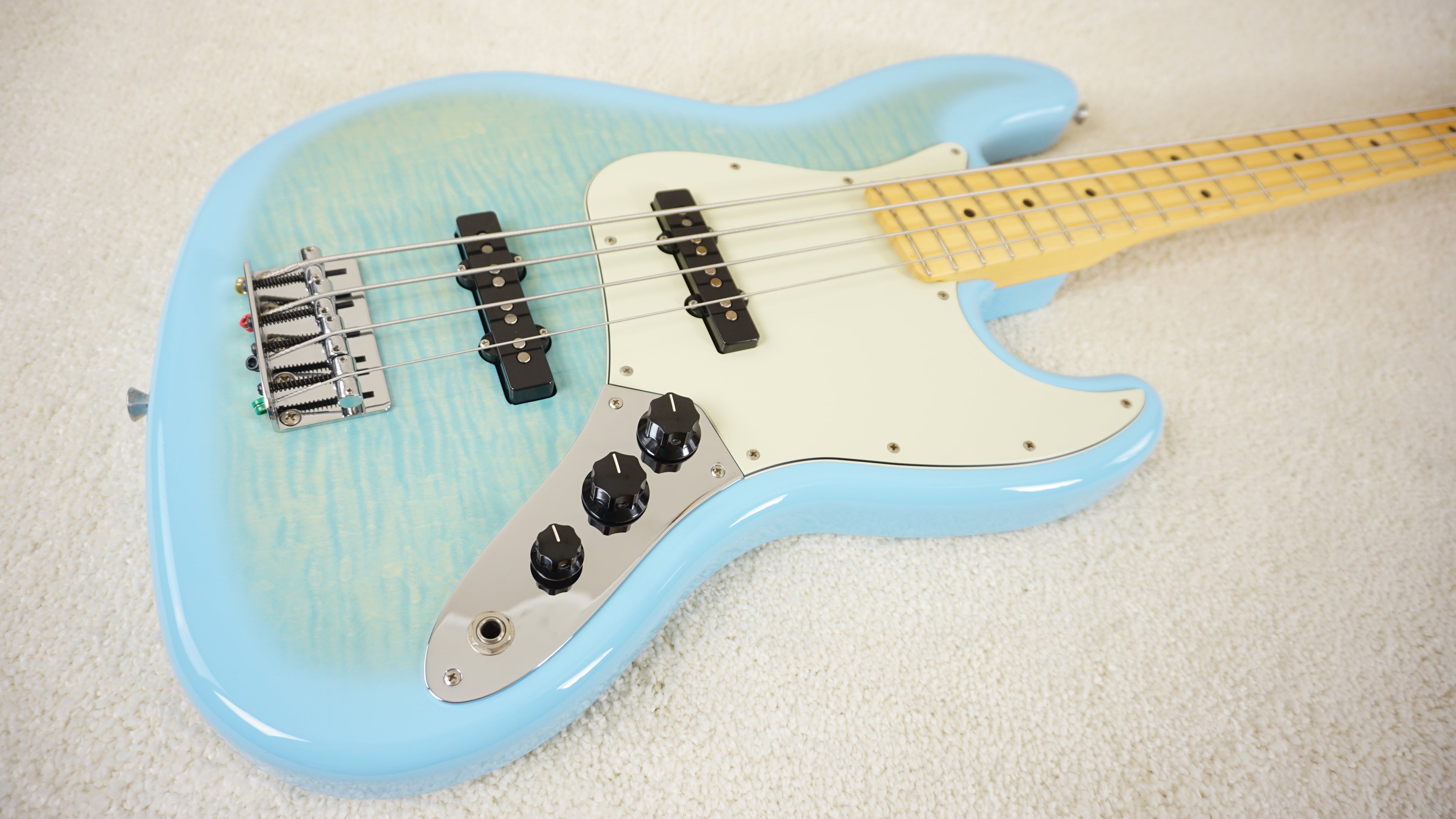 2024 Fender Japan Hybrid II Jazz Bass FMT Flame Celeste Blue Limited Edition