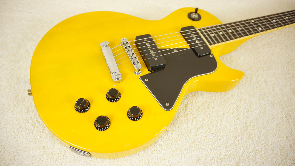 Blitz by Aria Pro II Leopard BLP-SPL TV Yellow P90 Electric Guitar