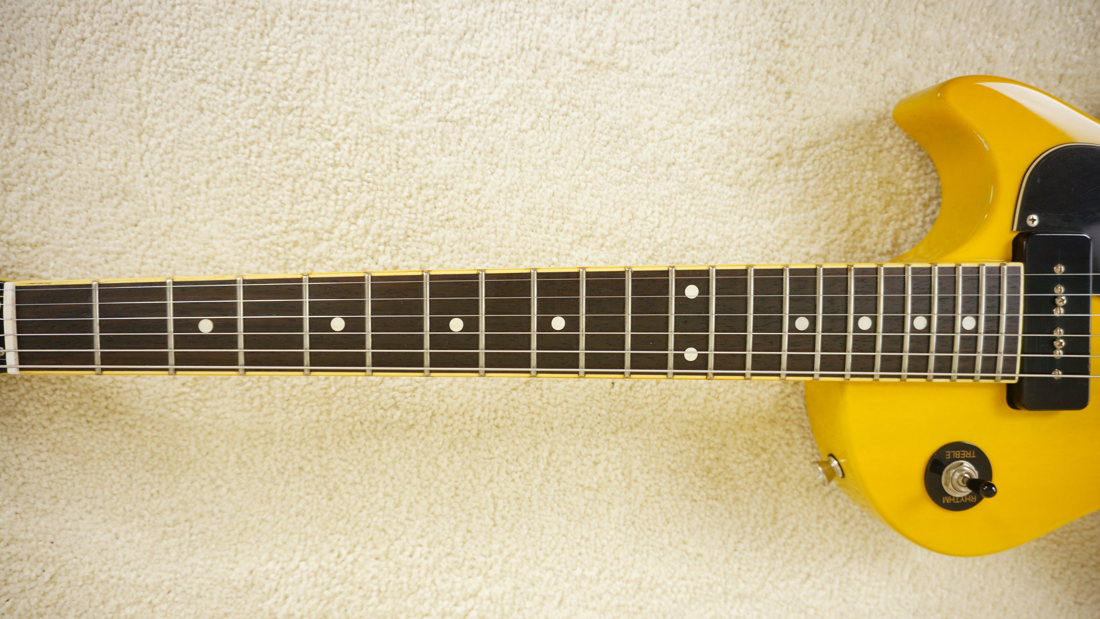 Blitz by Aria Pro II Leopard BLP-SPL TV Yellow P90 Electric Guitar
